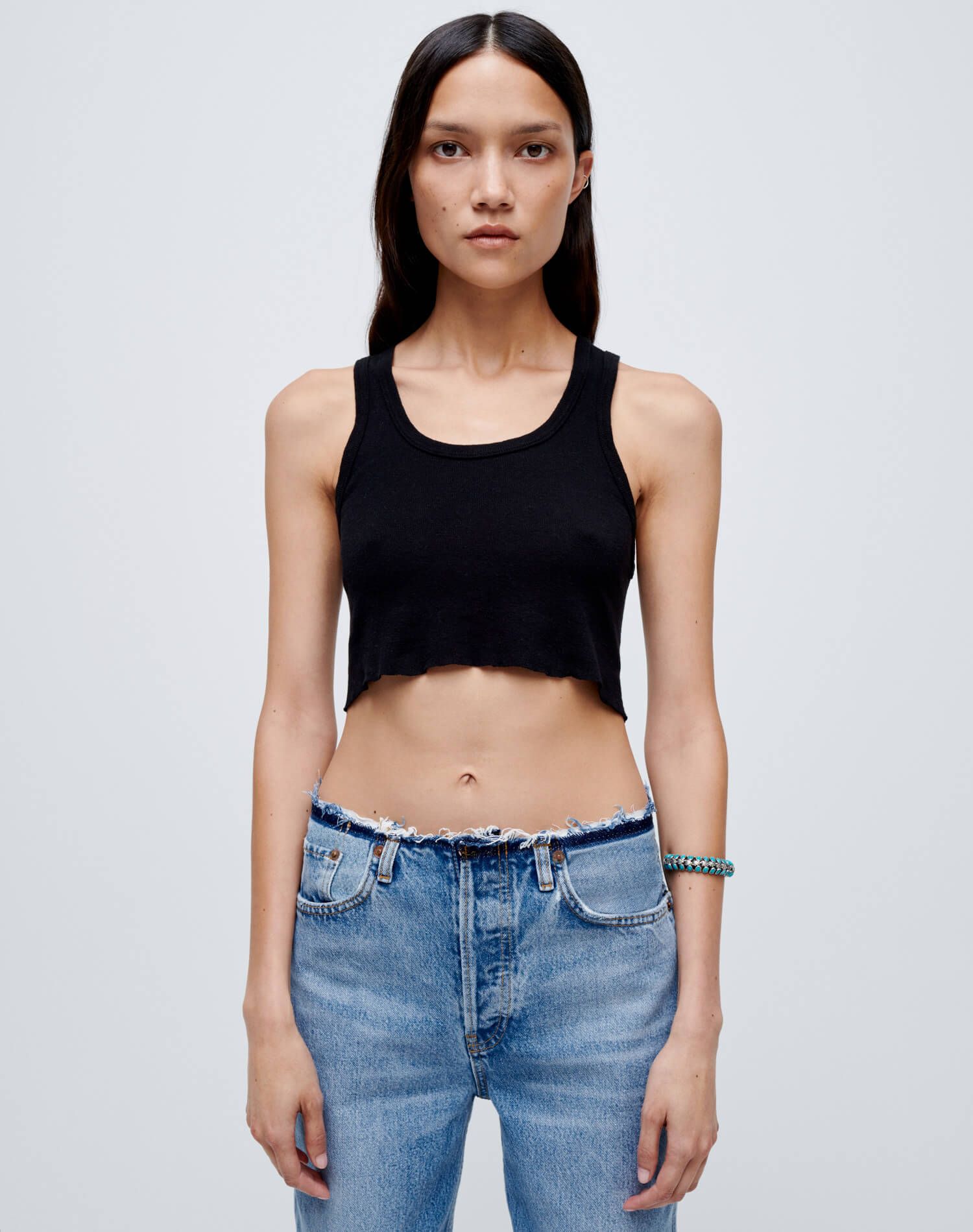 Cropped 60s Tank - Black sold by Re/Done