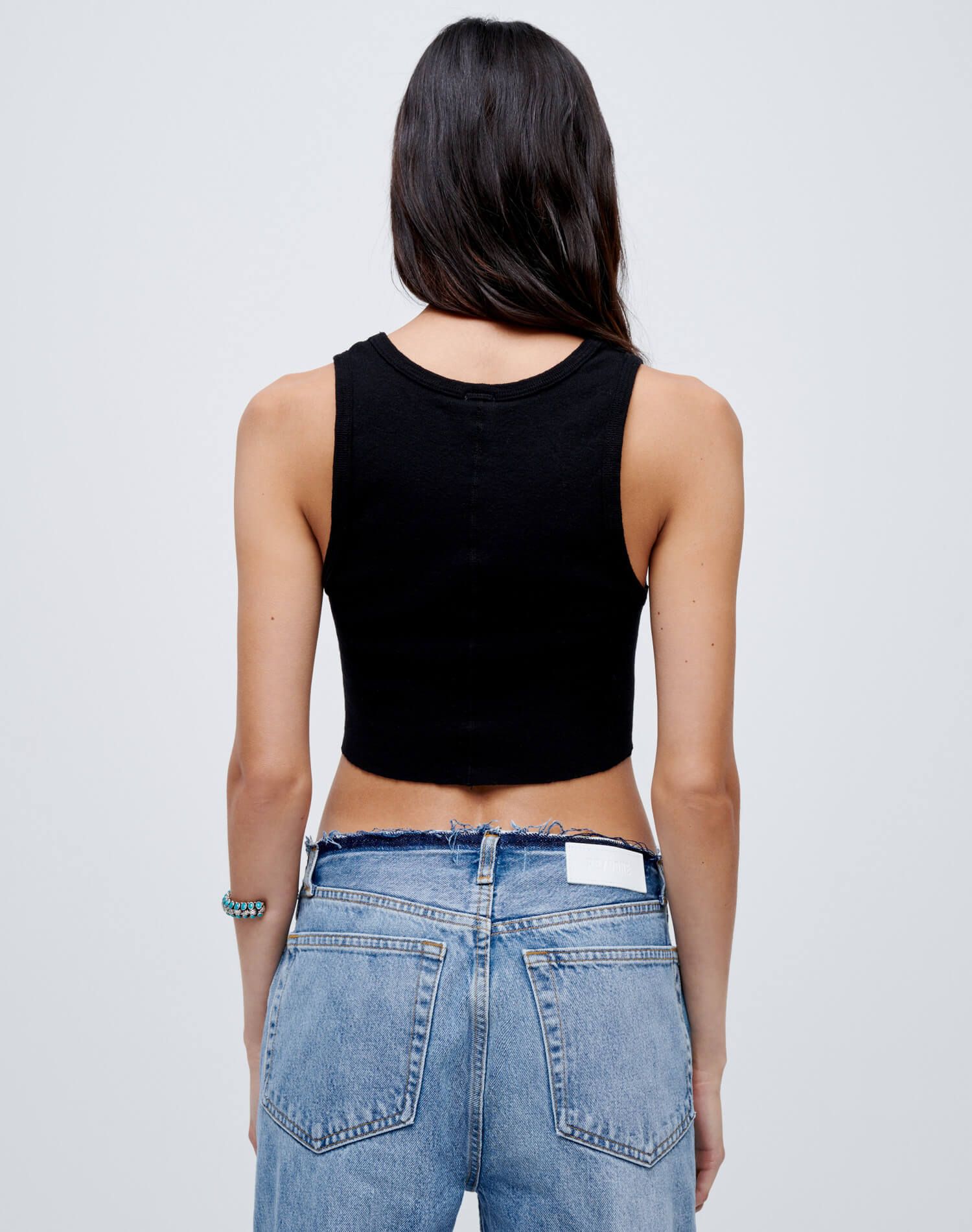 Cropped 60s Tank - Black sold by Re/Done product image thumbnail 5