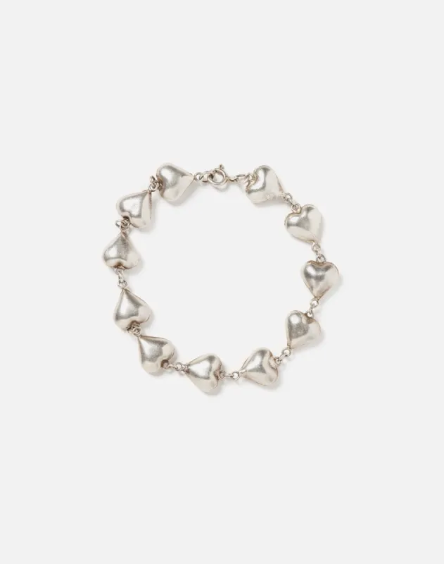 50s Sterling Heart Bracelet made by Re/Done