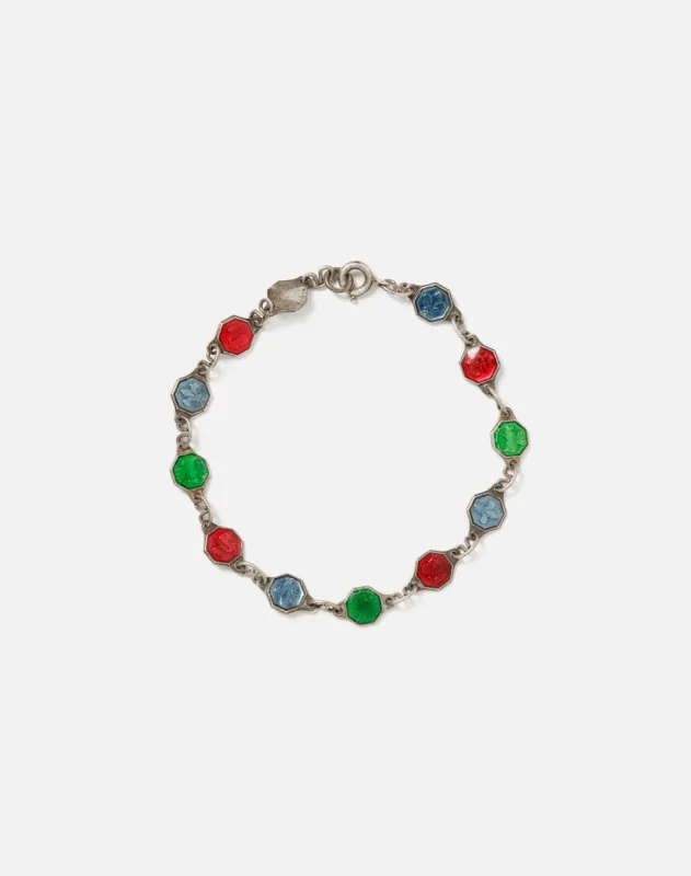 40s Sterling And Enamel Bracelet made by Re/Done
