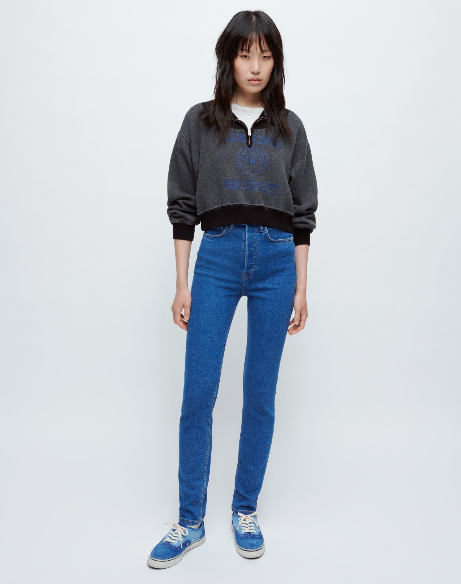 90s Upcycled Crop Half Zip - Assorted Black sold by Re/Done product image thumbnail 3