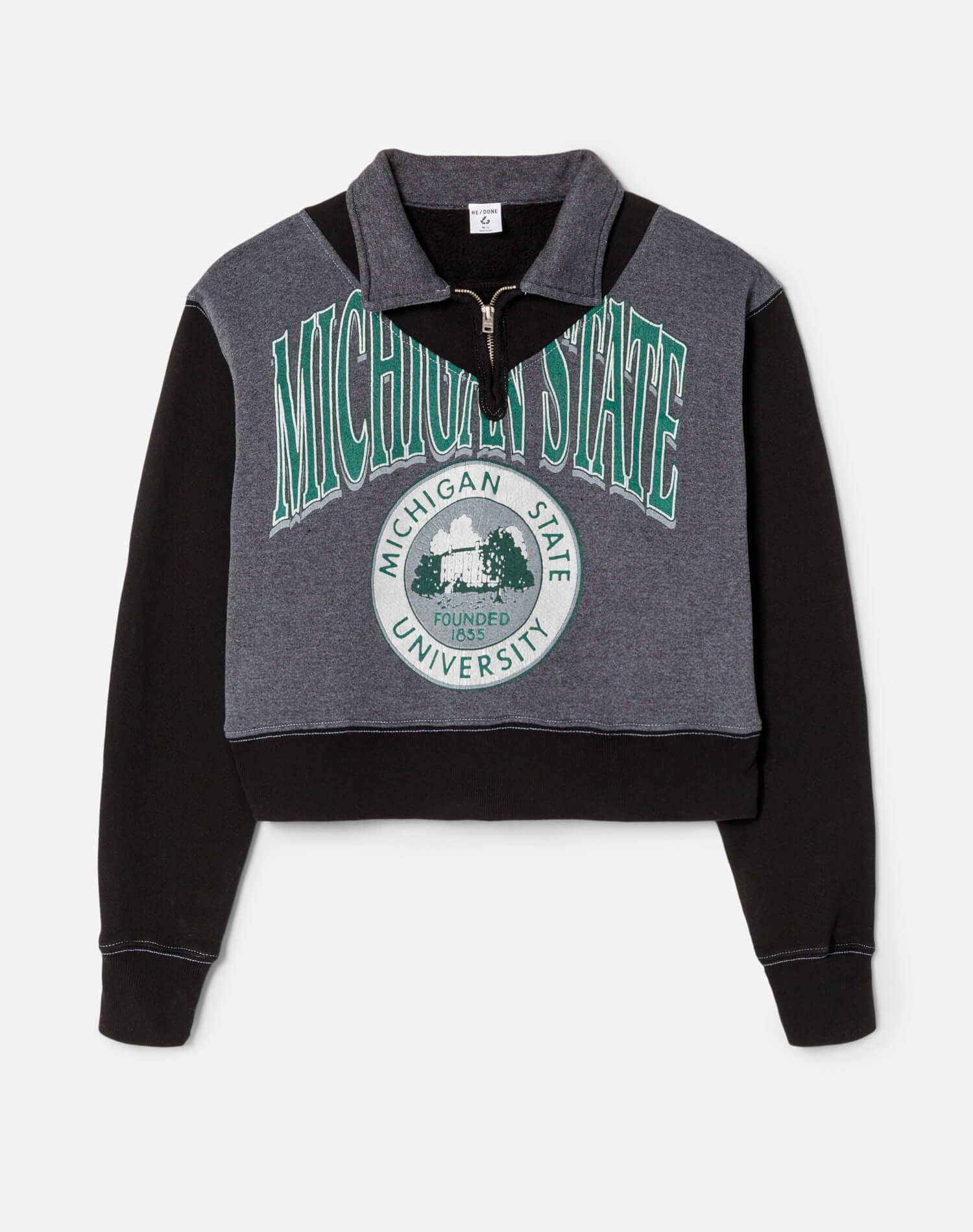 90s Upcycled Crop Half Zip - Assorted Black sold by Re/Done