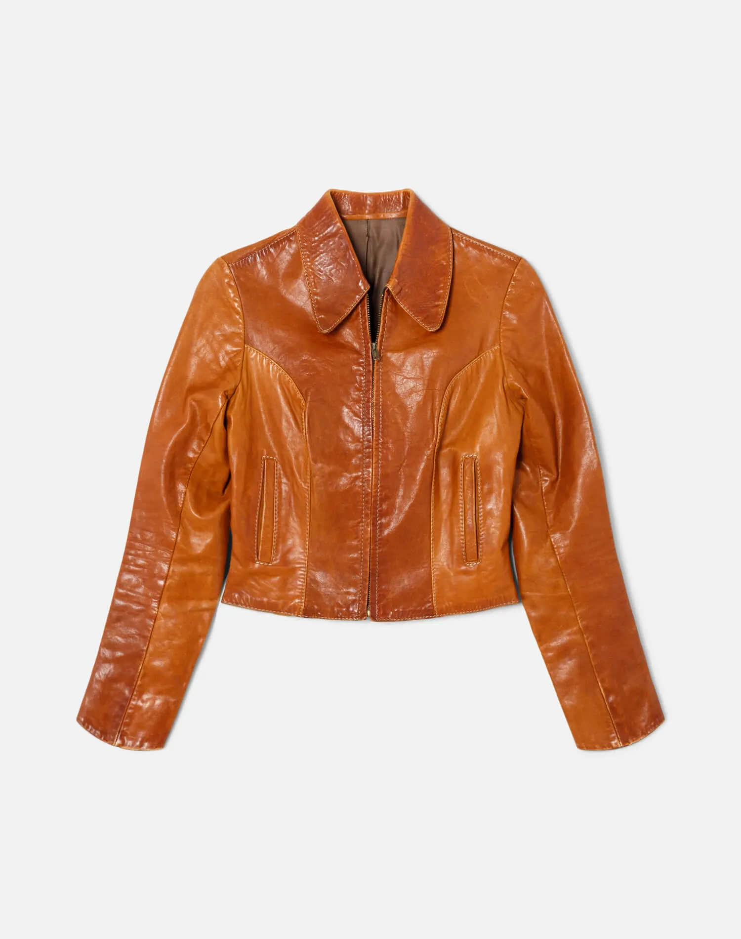 70s Glasswater Leather Jacket sold by Re/Done