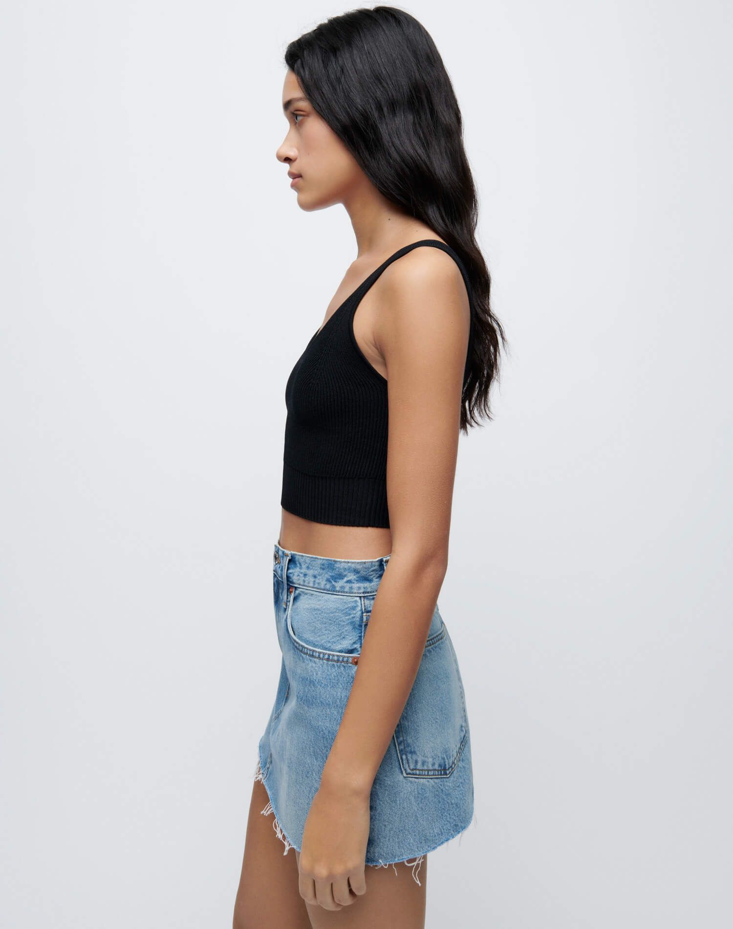 90s Rib Crop Top - Black sold by Re/Done product image thumbnail 5