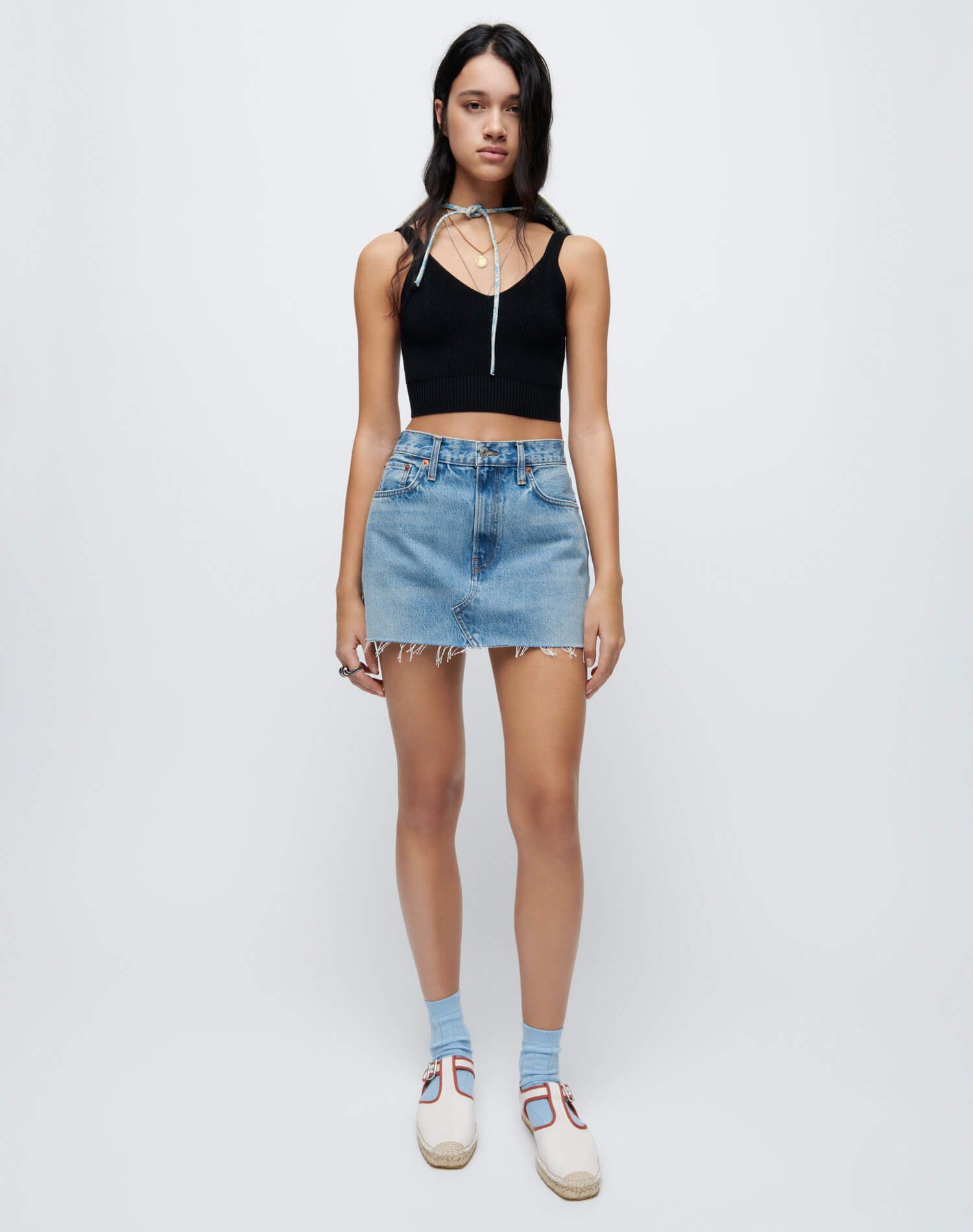 90s Rib Crop Top - Black sold by Re/Done product image thumbnail 6