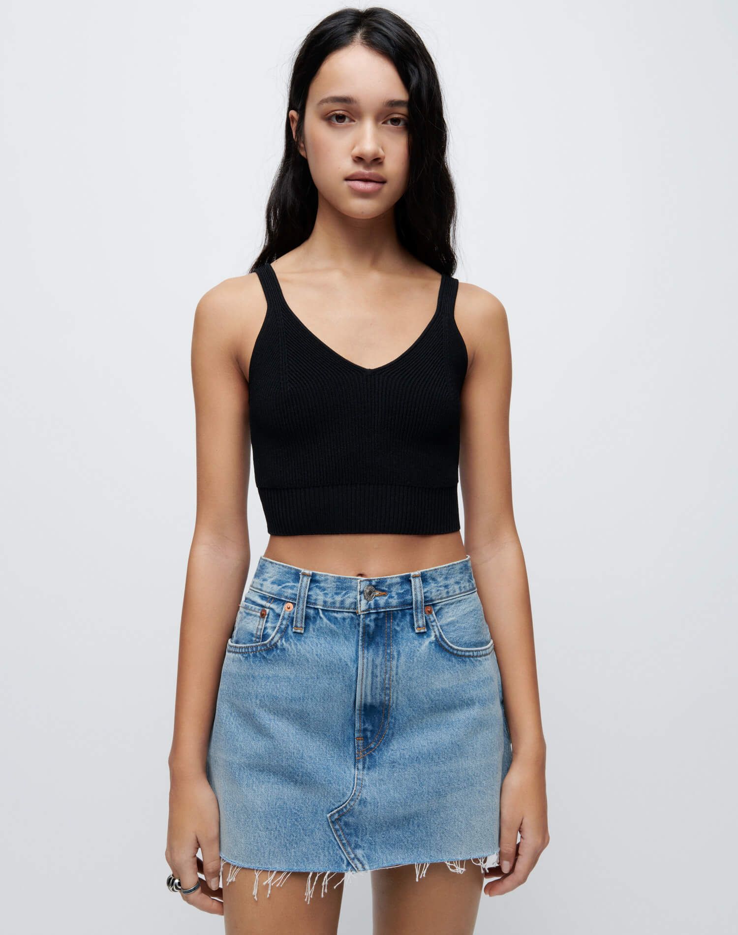 90s Rib Crop Top - Black sold by Re/Done product image thumbnail 3
