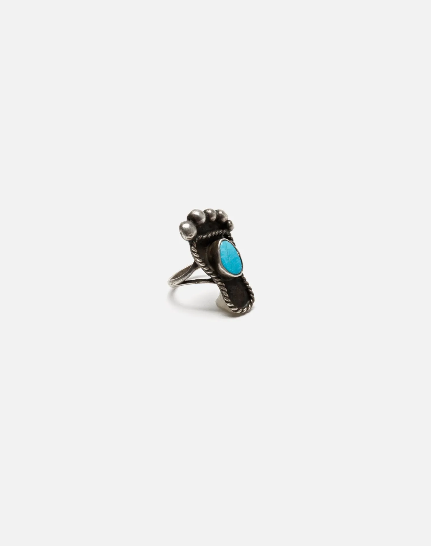 70s Turquoise Sterling Silver Foot Ring sold by Re/Done product image thumbnail 3