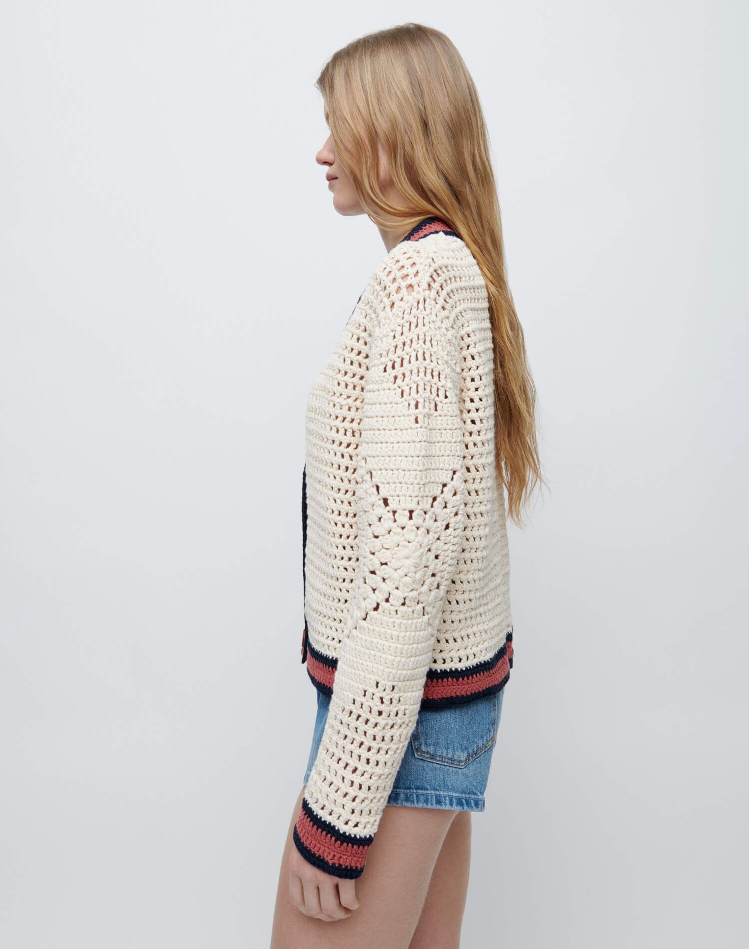 50s V Neck Cardigan - Linen Multi sold by Re/Done product image thumbnail 5