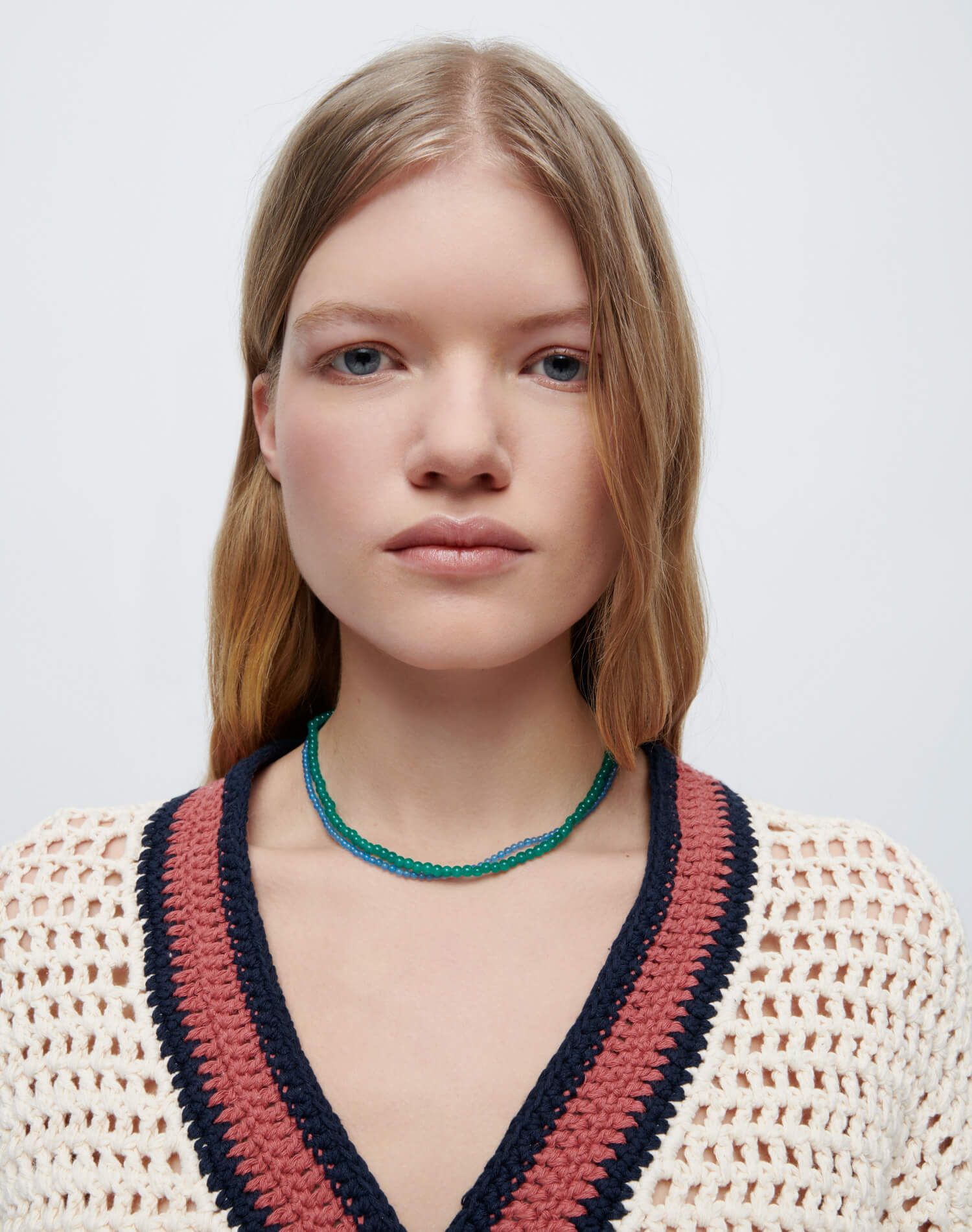 50s V Neck Cardigan - Linen Multi sold by Re/Done product image thumbnail 4