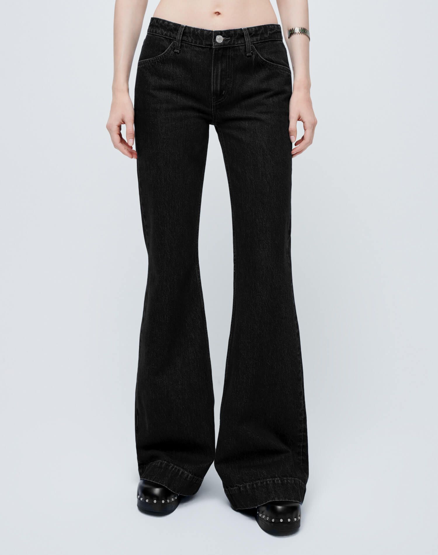 70s Low Rise Bell Bottom - Black sold by Re/Done