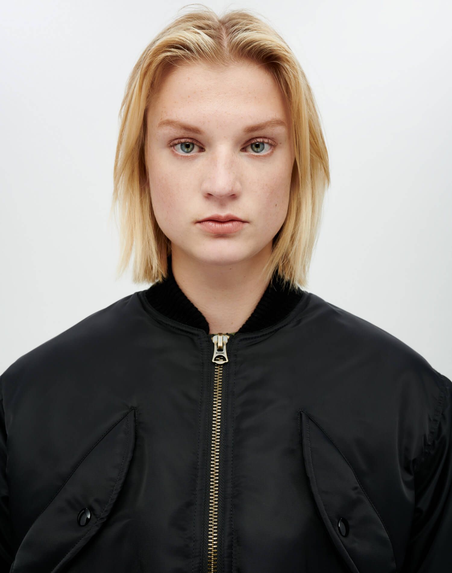Cropped Bomber Jacket - Black sold by Re/Done product image thumbnail 3