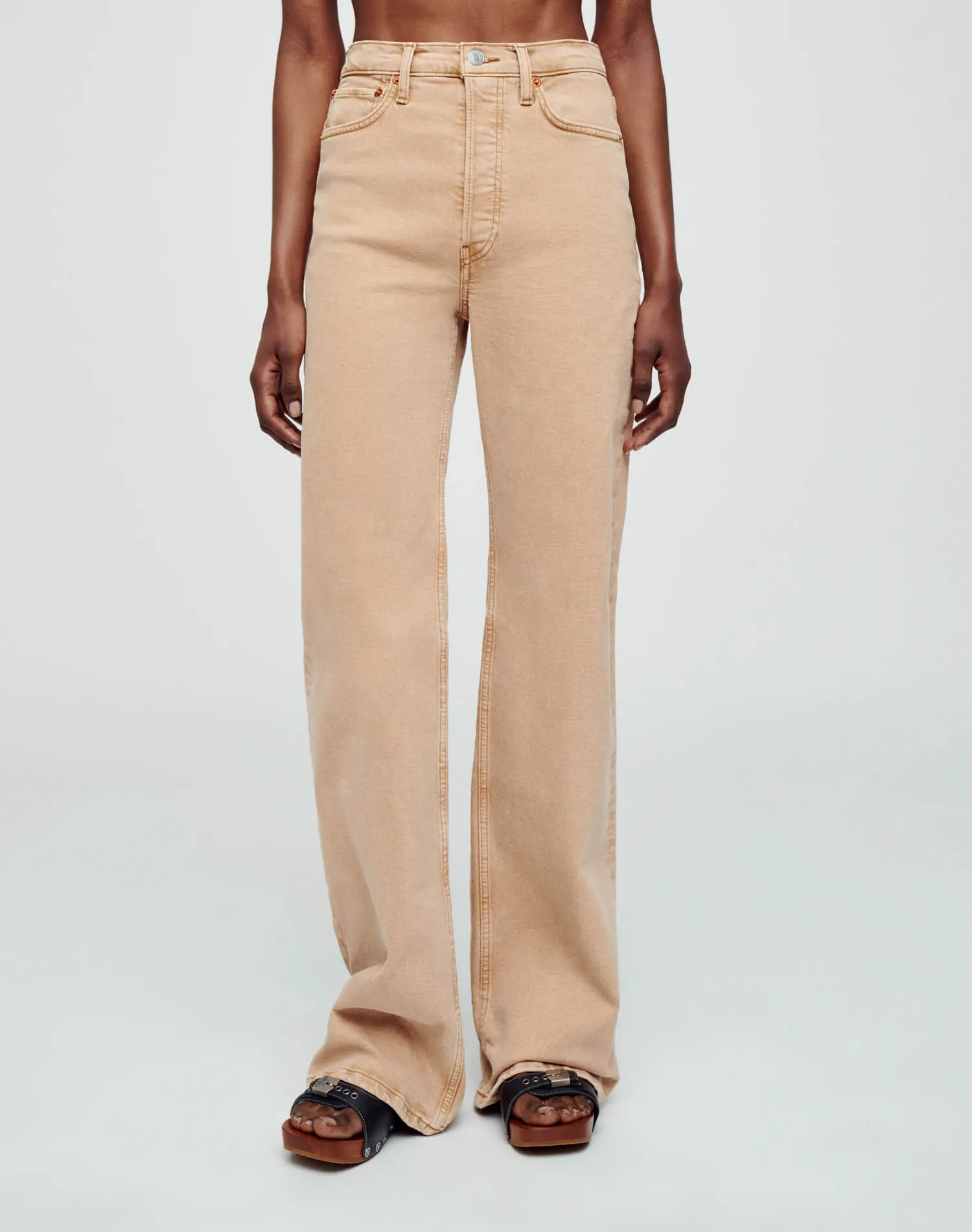 Comfort Stretch Ultra High Rise Wide Leg - Washed Khaki sold by Re/Done product image thumbnail 3