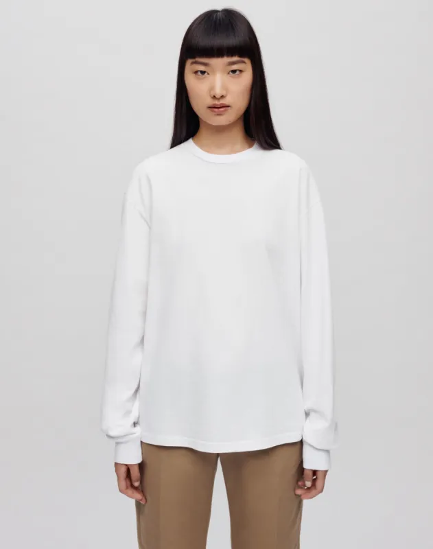 Hanes Long Sleeve Boyfriend Tee - Optic White sold by Re/Done