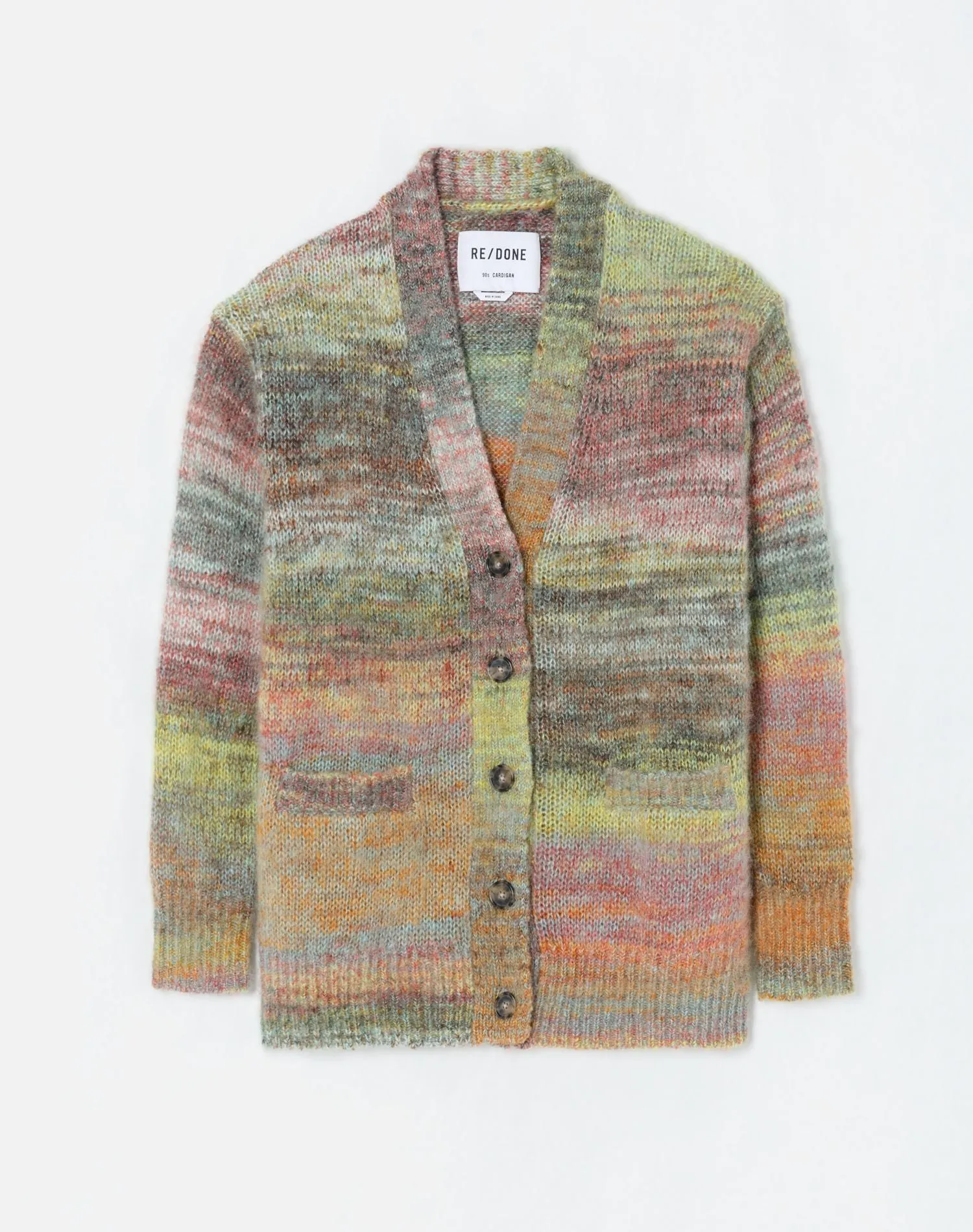 90s Oversized Cardigan - Lime Space Dye sold by Re/Done