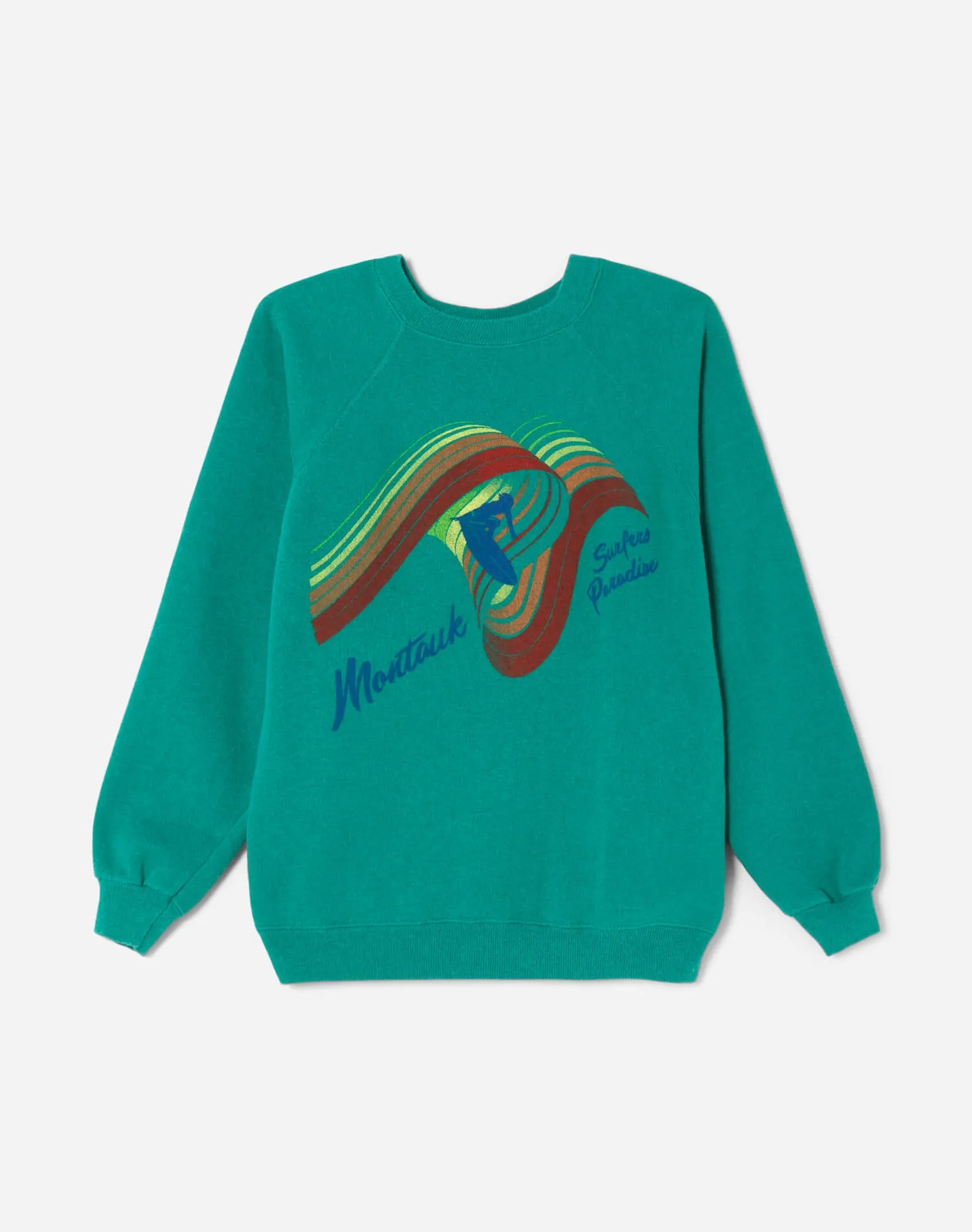 Upcycled "Montauk" Sweatshirt - Green sold by Re/Done