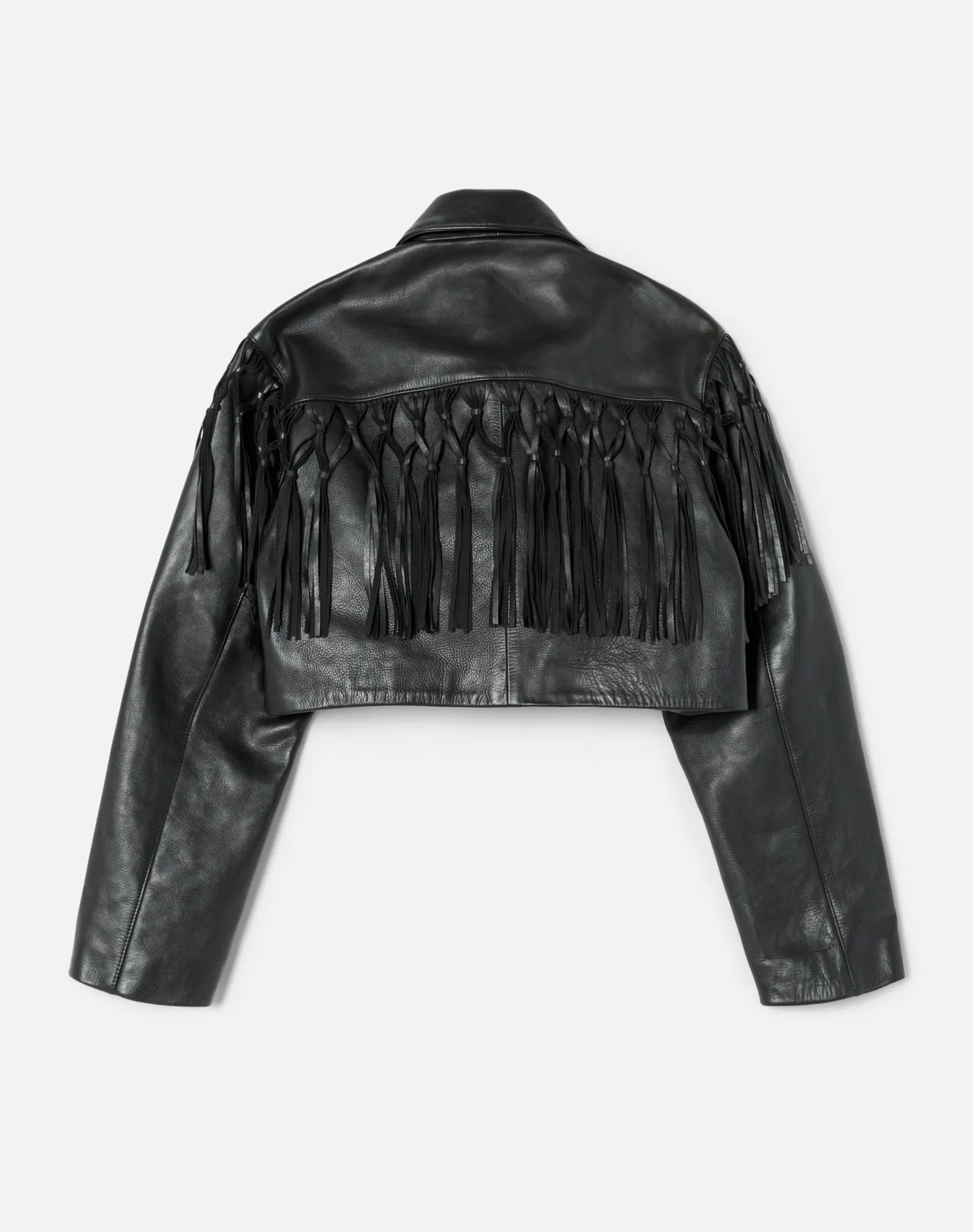Cropped Knot Fringe Jacket - Black Leather sold by Re/Done product image thumbnail 2