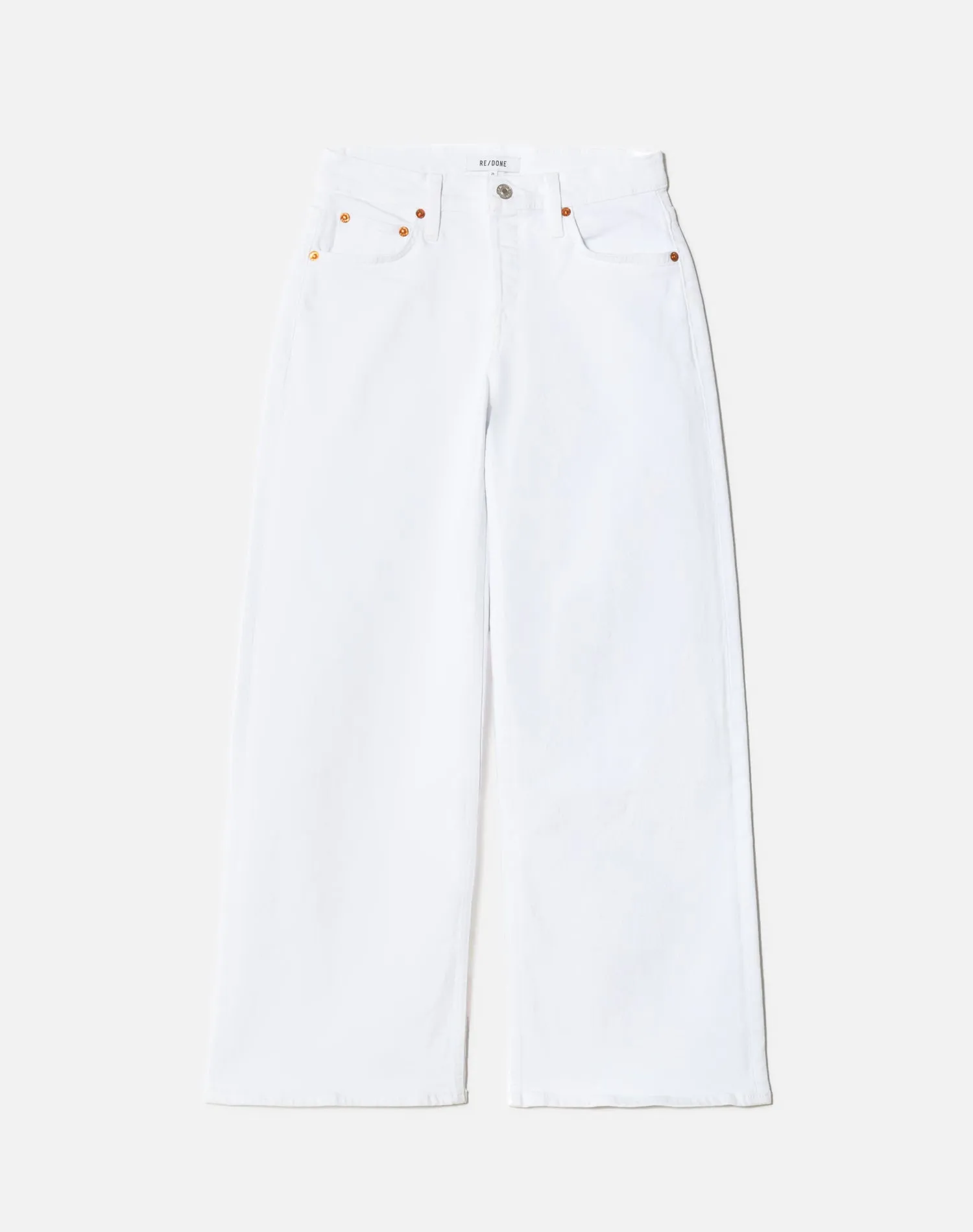 Comfort Stretch Mid Rise Wide Leg Crop - White sold by Re/Done