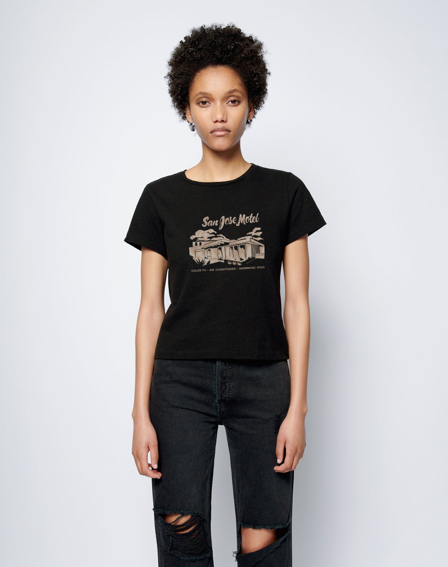 Classic Tee "San Jose Motel" - Washed Black sold by Re/Done product image thumbnail 2