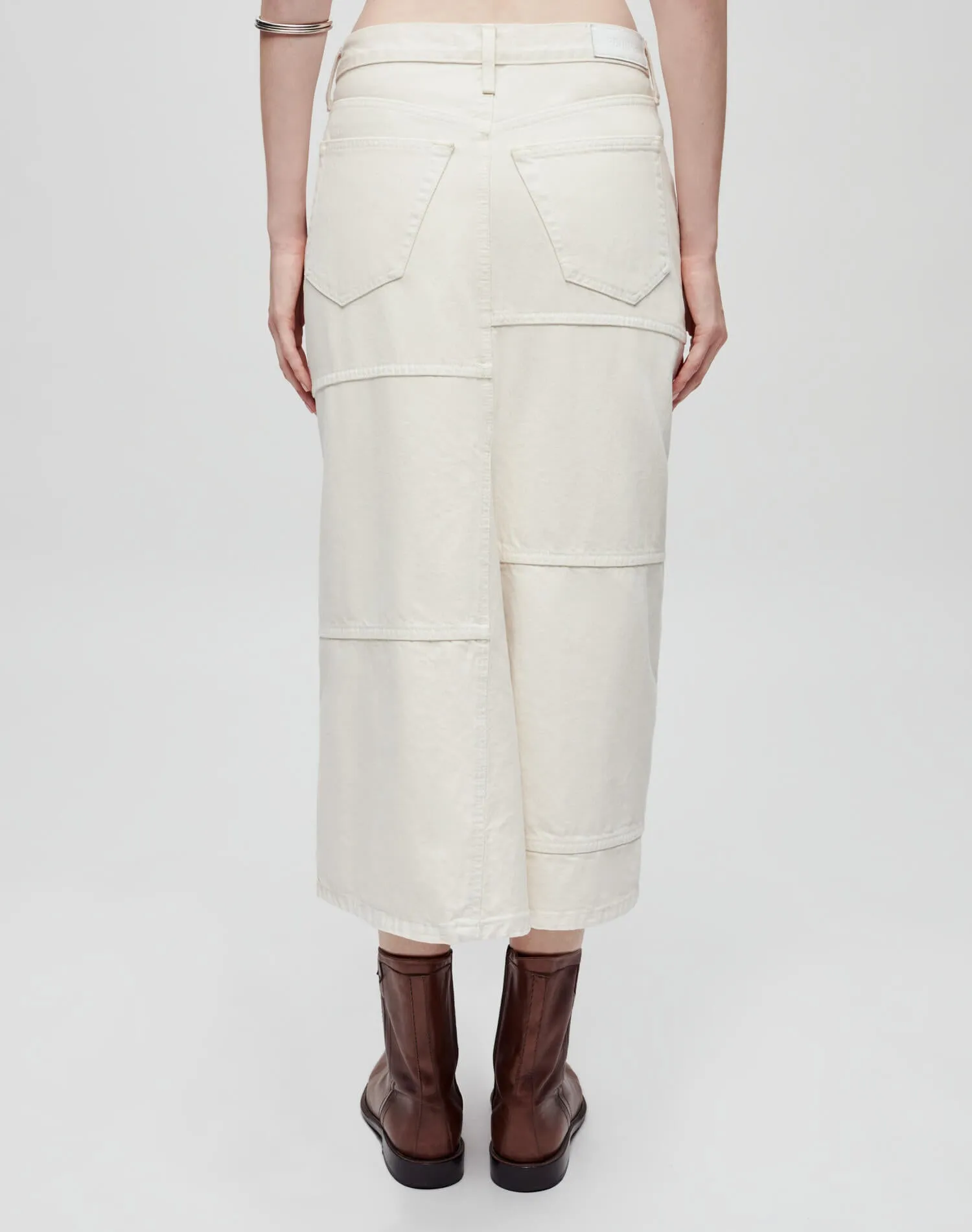 Mid Rise Seamed Skirt - Vintage White sold by Re/Done product image thumbnail 4