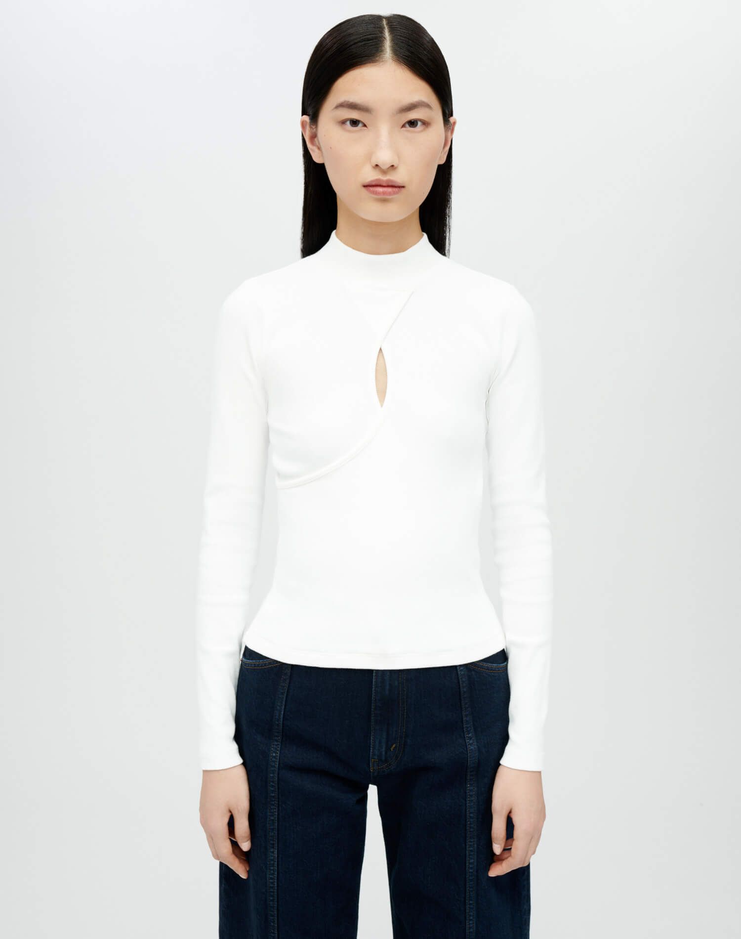 Keyhole Mock Neck Top - Ivory sold by Re/Done product image thumbnail 2