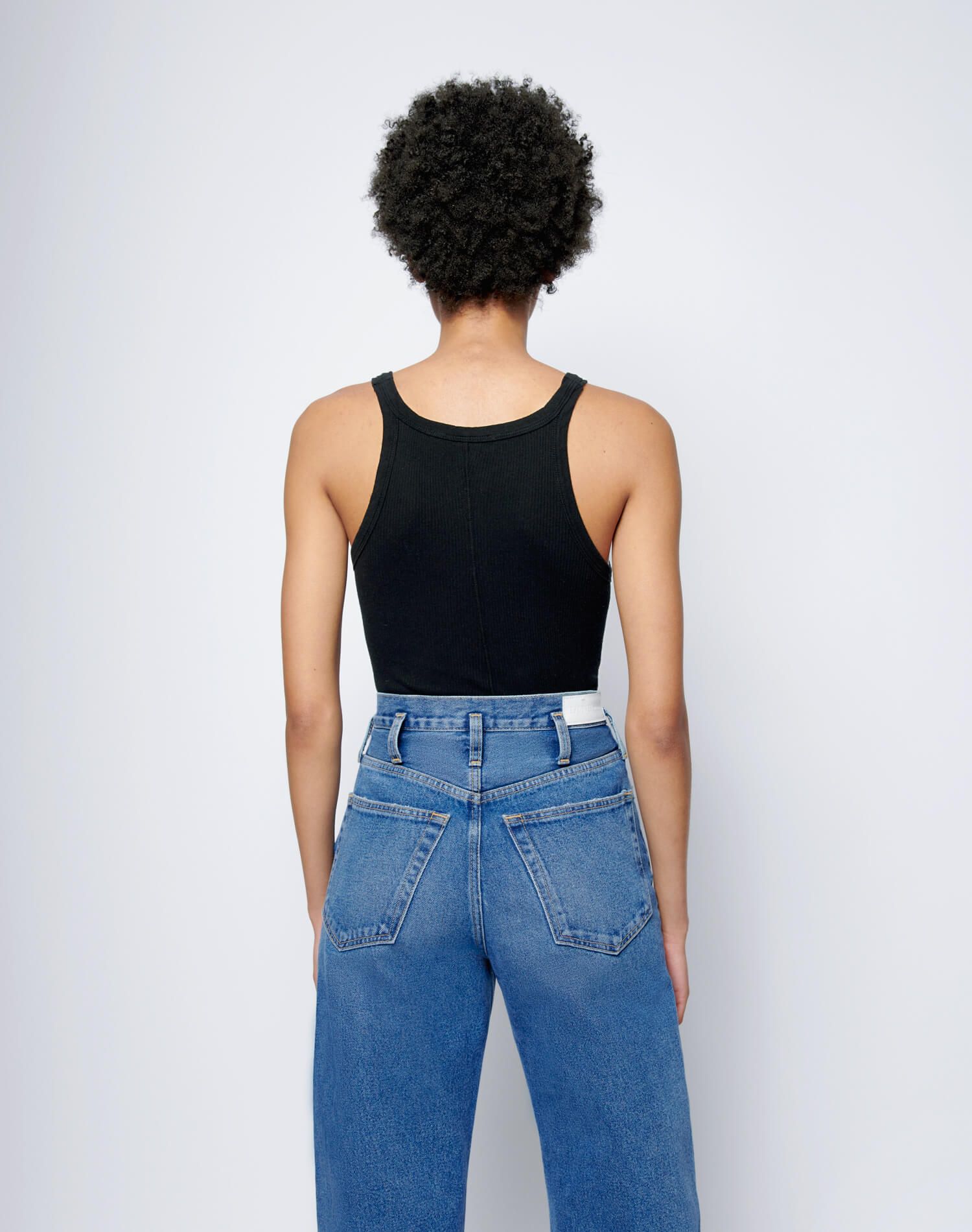 Ribbed Tank Bodysuit - Black sold by Re/Done product image thumbnail 6