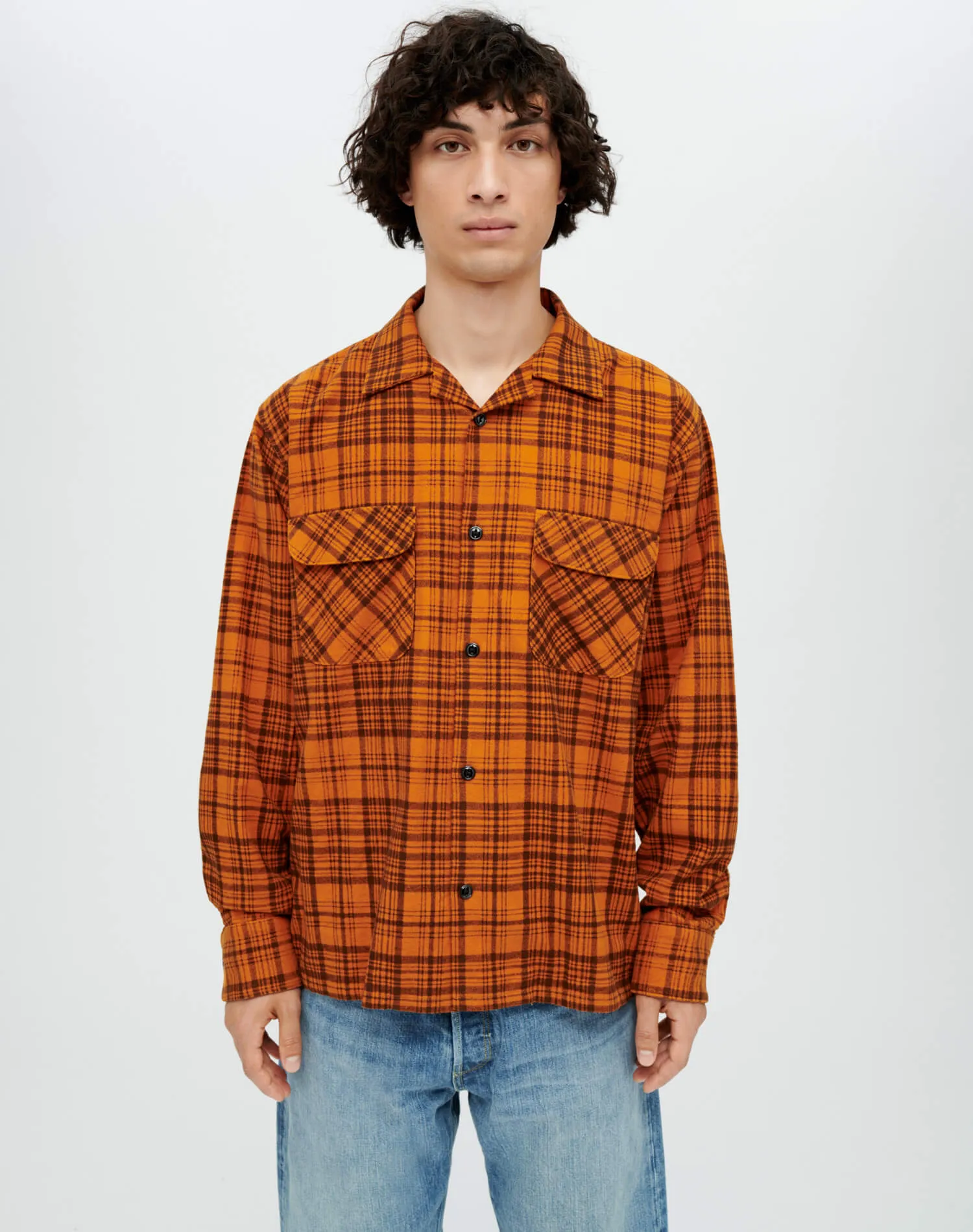 50s Plaid Straight Bottom Shirt - Marmalade Charcoal sold by Re/Done