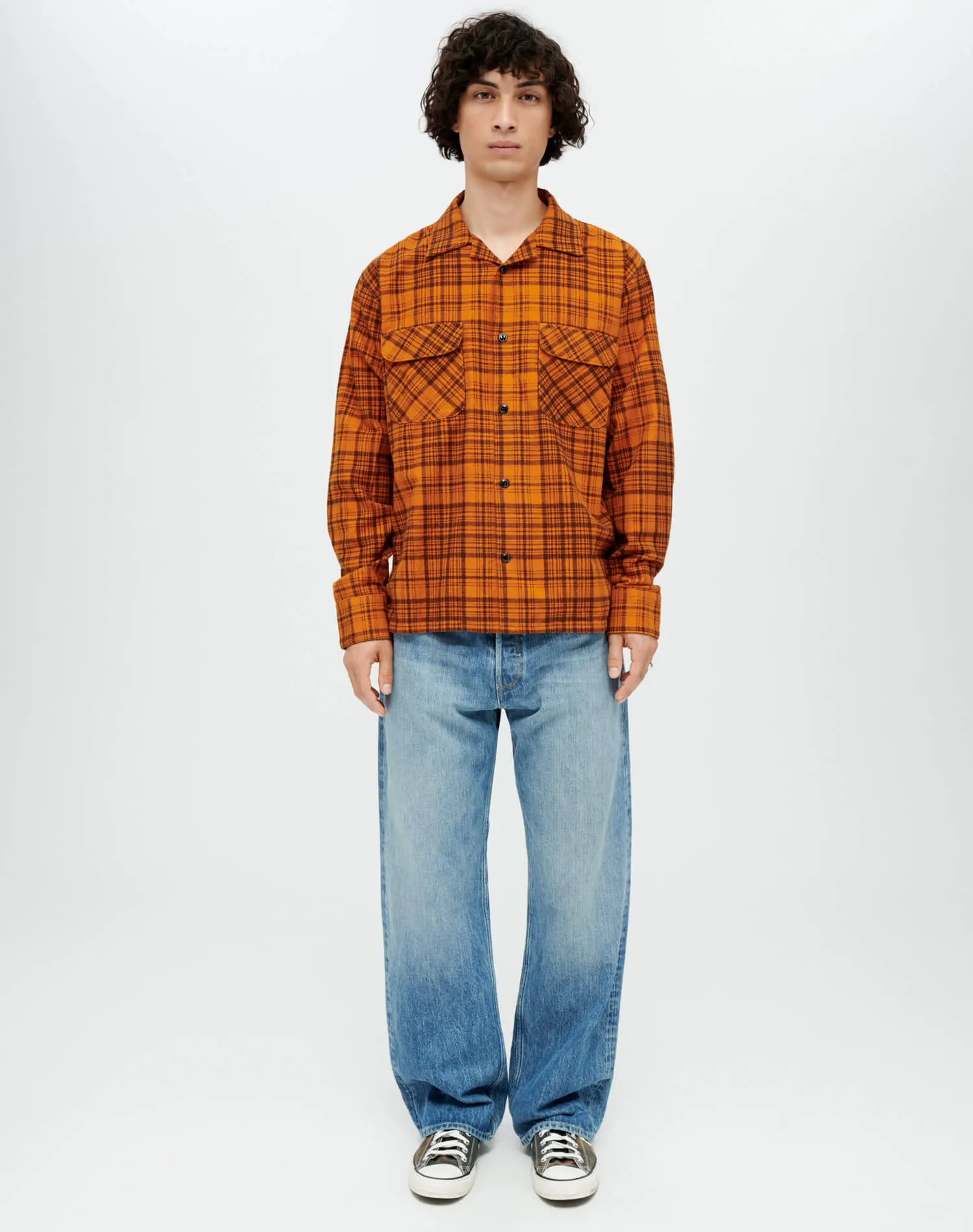 50s Plaid Straight Bottom Shirt - Marmalade Charcoal sold by Re/Done product image thumbnail 2