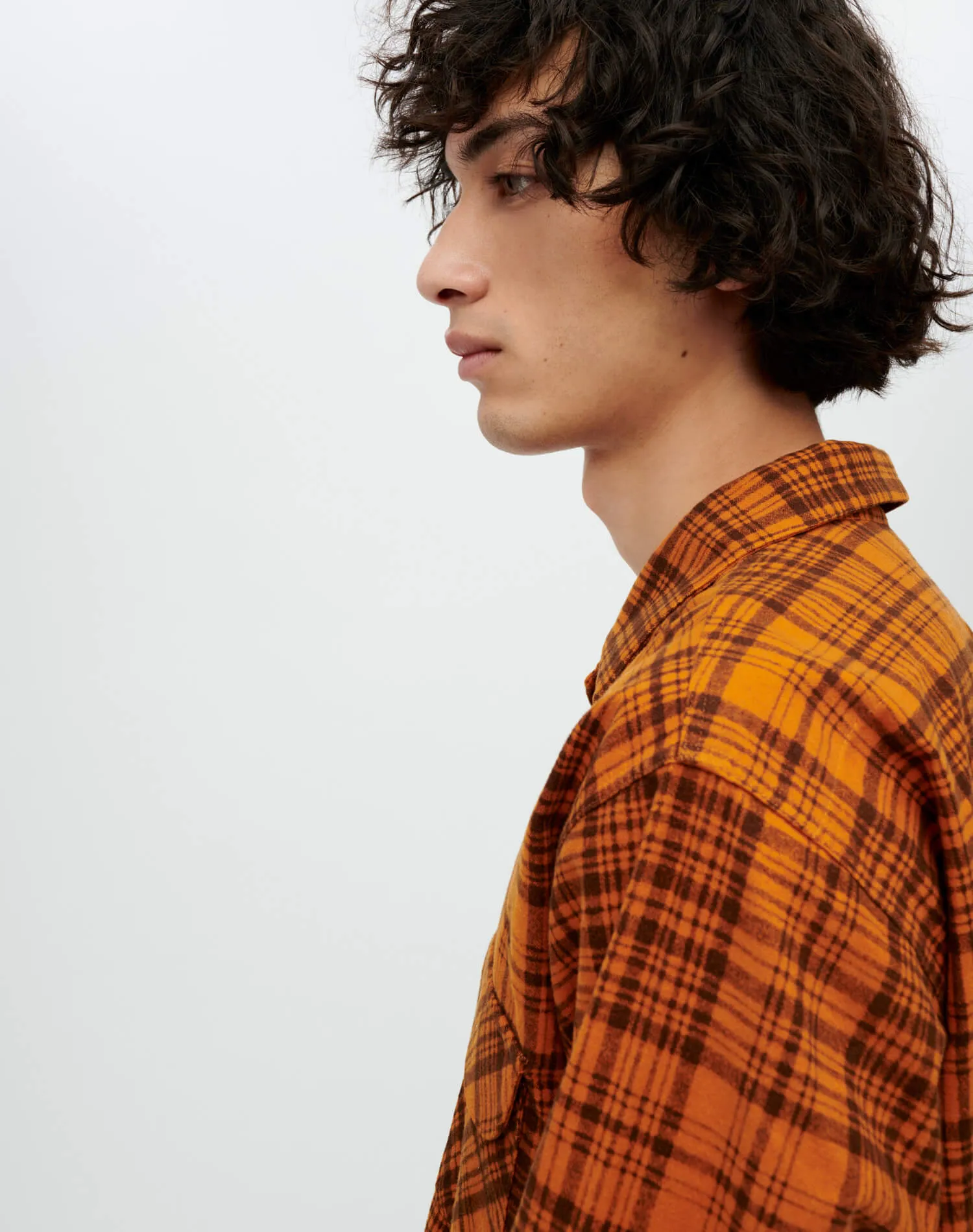 50s Plaid Straight Bottom Shirt - Marmalade Charcoal sold by Re/Done product image thumbnail 5