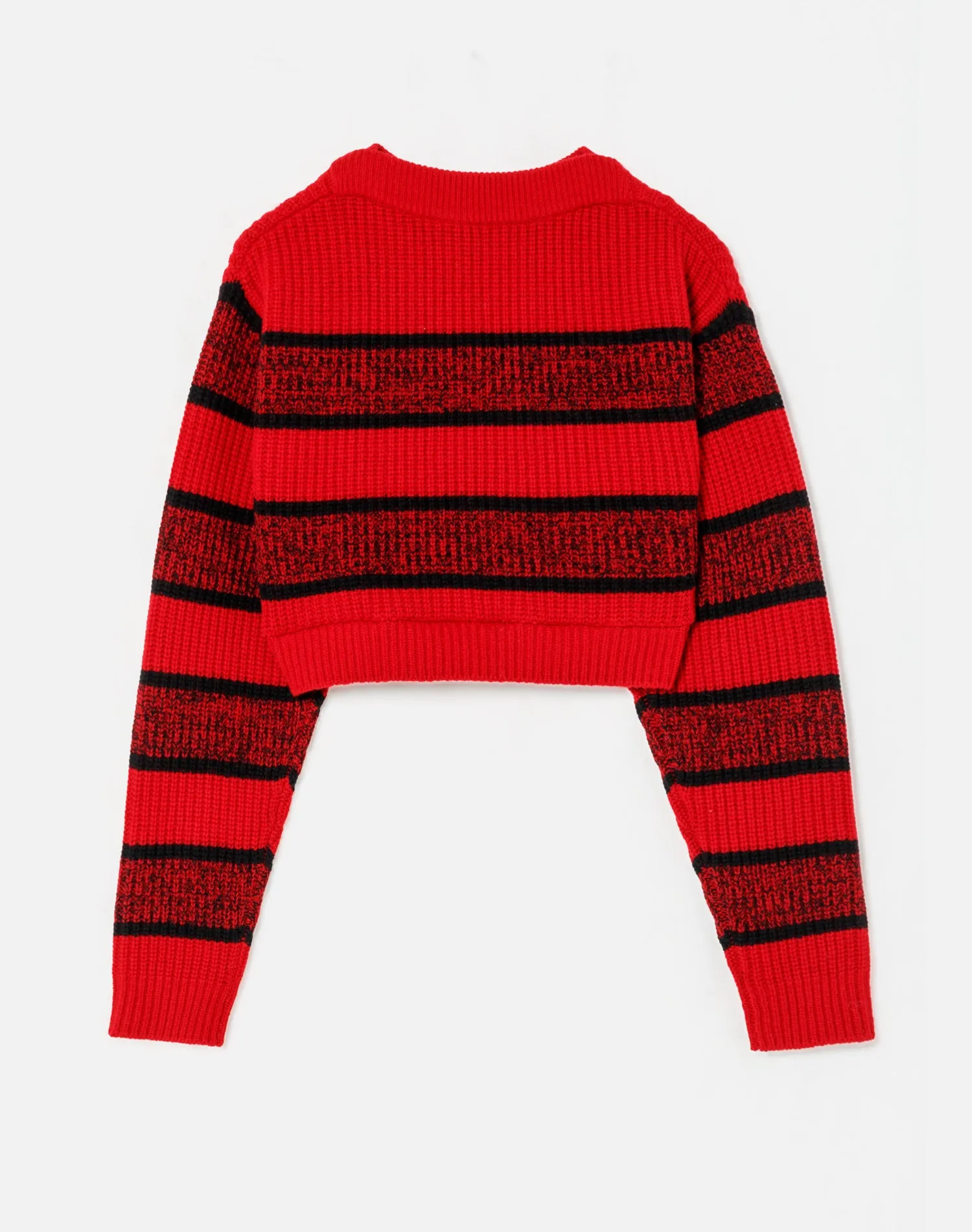 Cropped Boatneck Pullover - Red Black Rugby sold by Re/Done product image thumbnail 2
