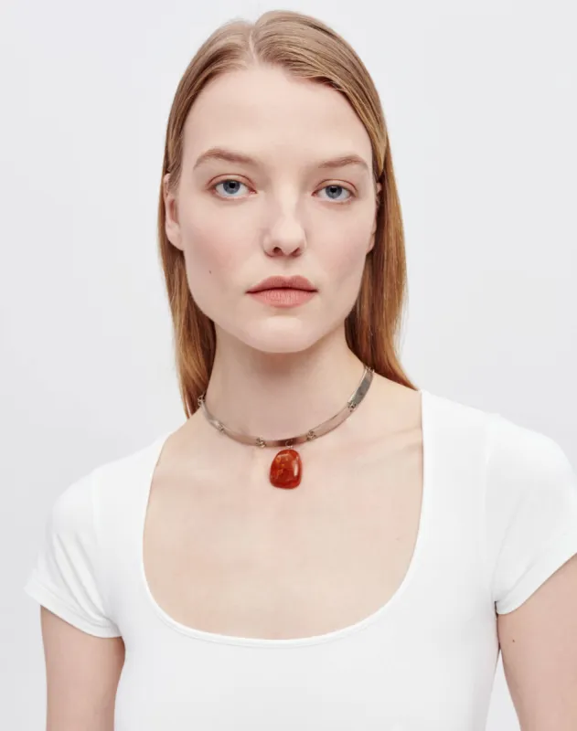 Square Neck Bodysuit - White made by Re/Done