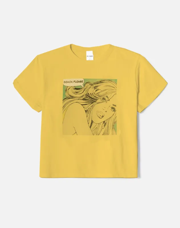 Classic Tee "Beach Please" - Yellow sold by Re/Done