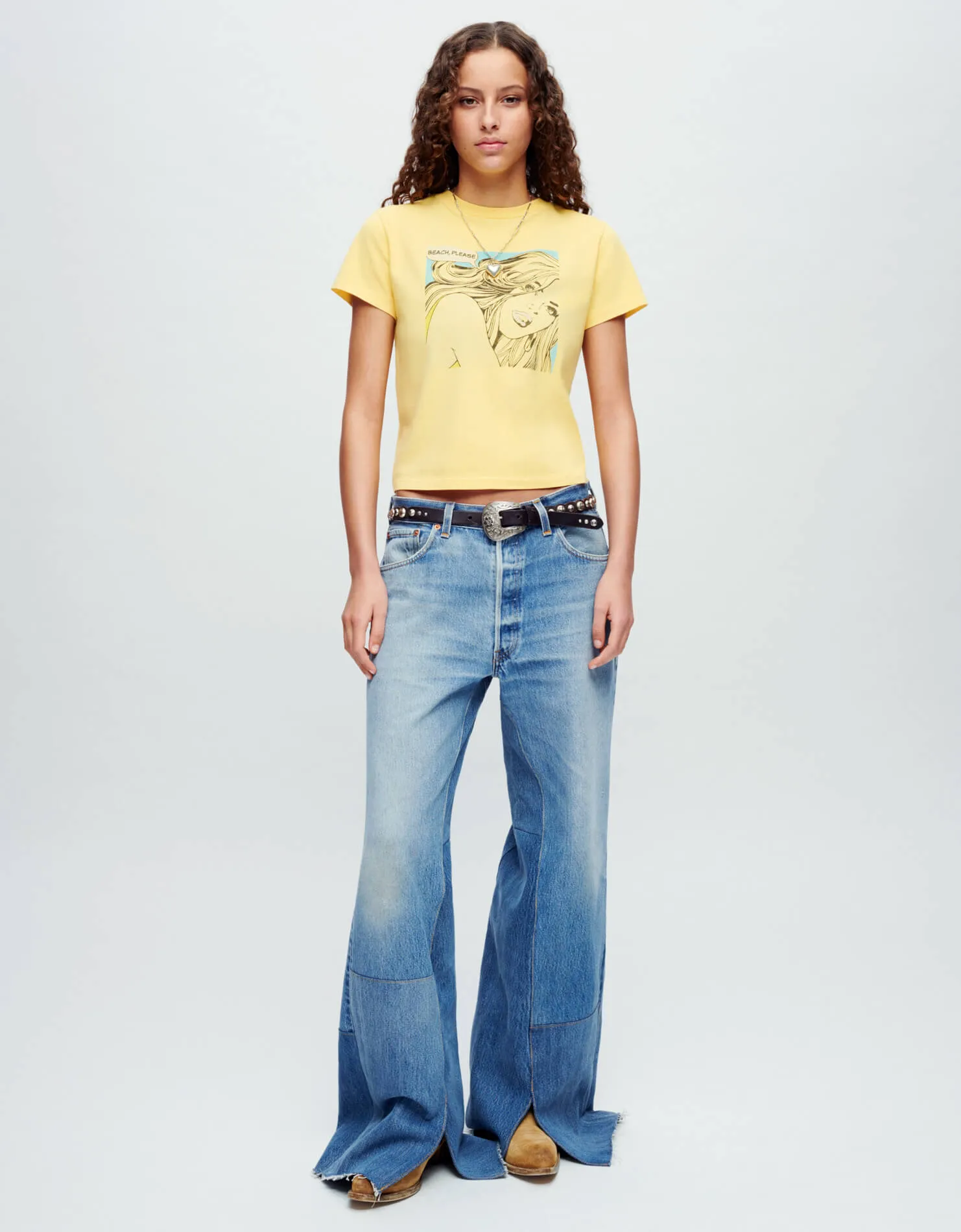 Classic Tee "Beach Please" - Yellow sold by Re/Done product image thumbnail 3