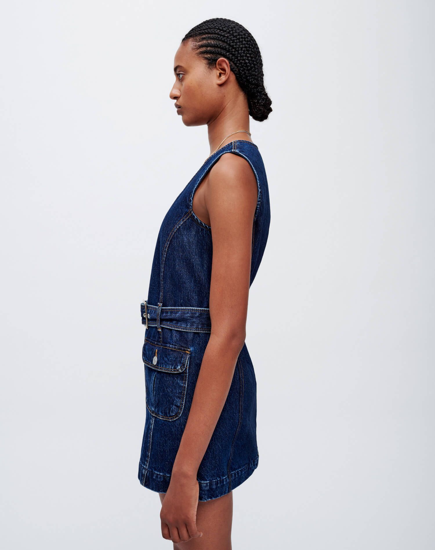 60s Belted Mini Dress - Heritage Rinse sold by Re/Done product image thumbnail 3