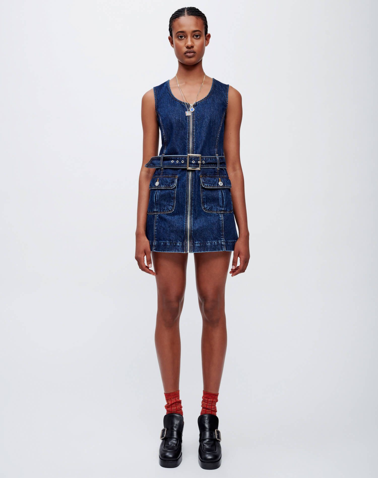 60s Belted Mini Dress - Heritage Rinse sold by Re/Done product image thumbnail 2
