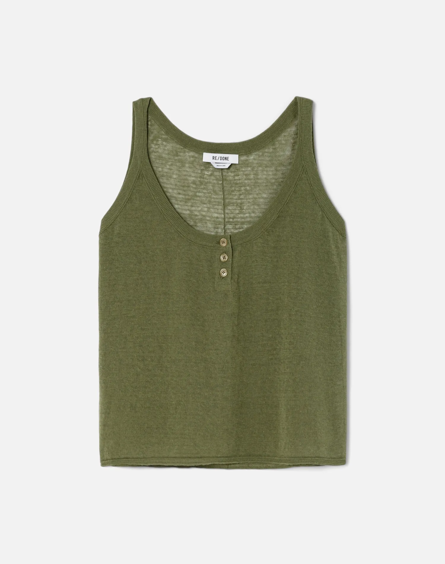 Sheer Henley Tank - Jungle sold by Re/Done