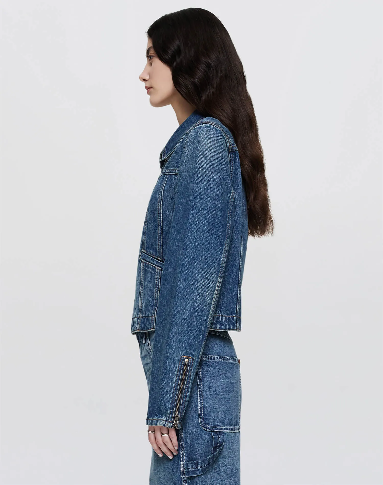 Slim Zip Jacket - Crafted Indigo sold by Re/Done product image thumbnail 4