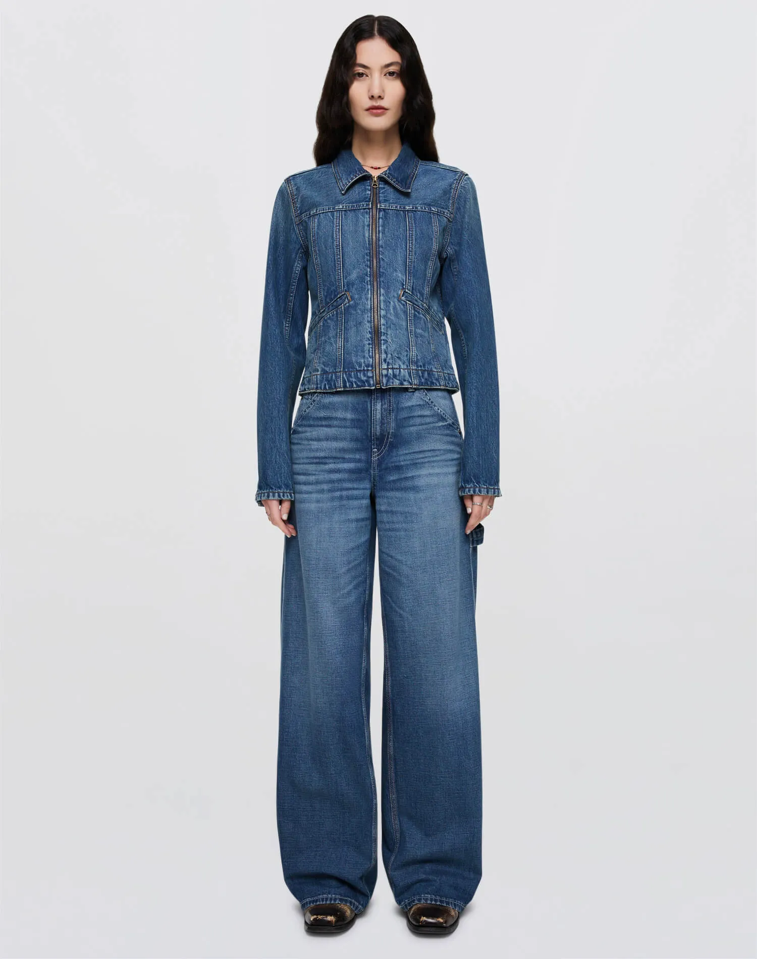 Slim Zip Jacket - Crafted Indigo sold by Re/Done product image thumbnail 2