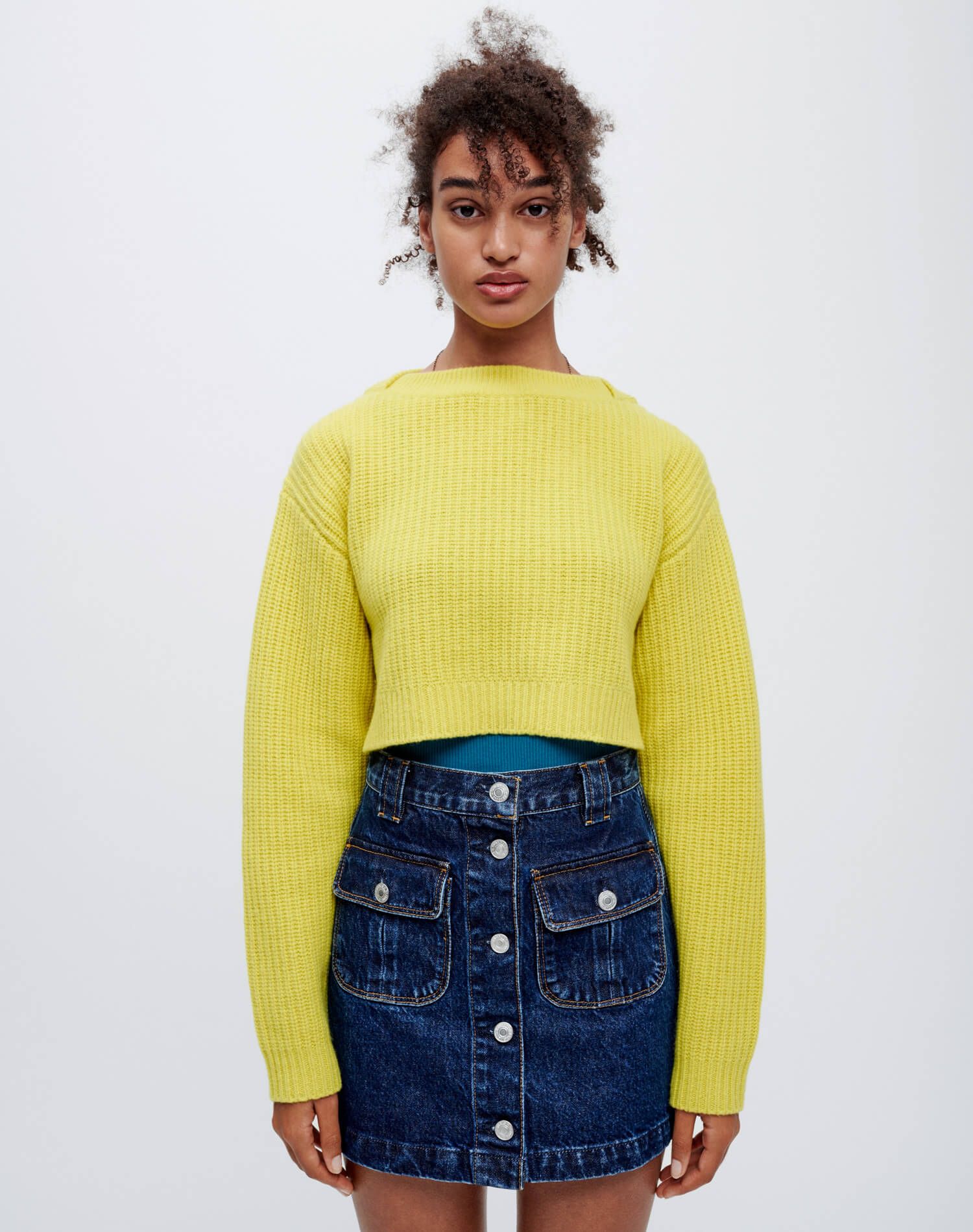 Cropped Boatneck Pullover - Lime sold by Re/Done product image thumbnail 4