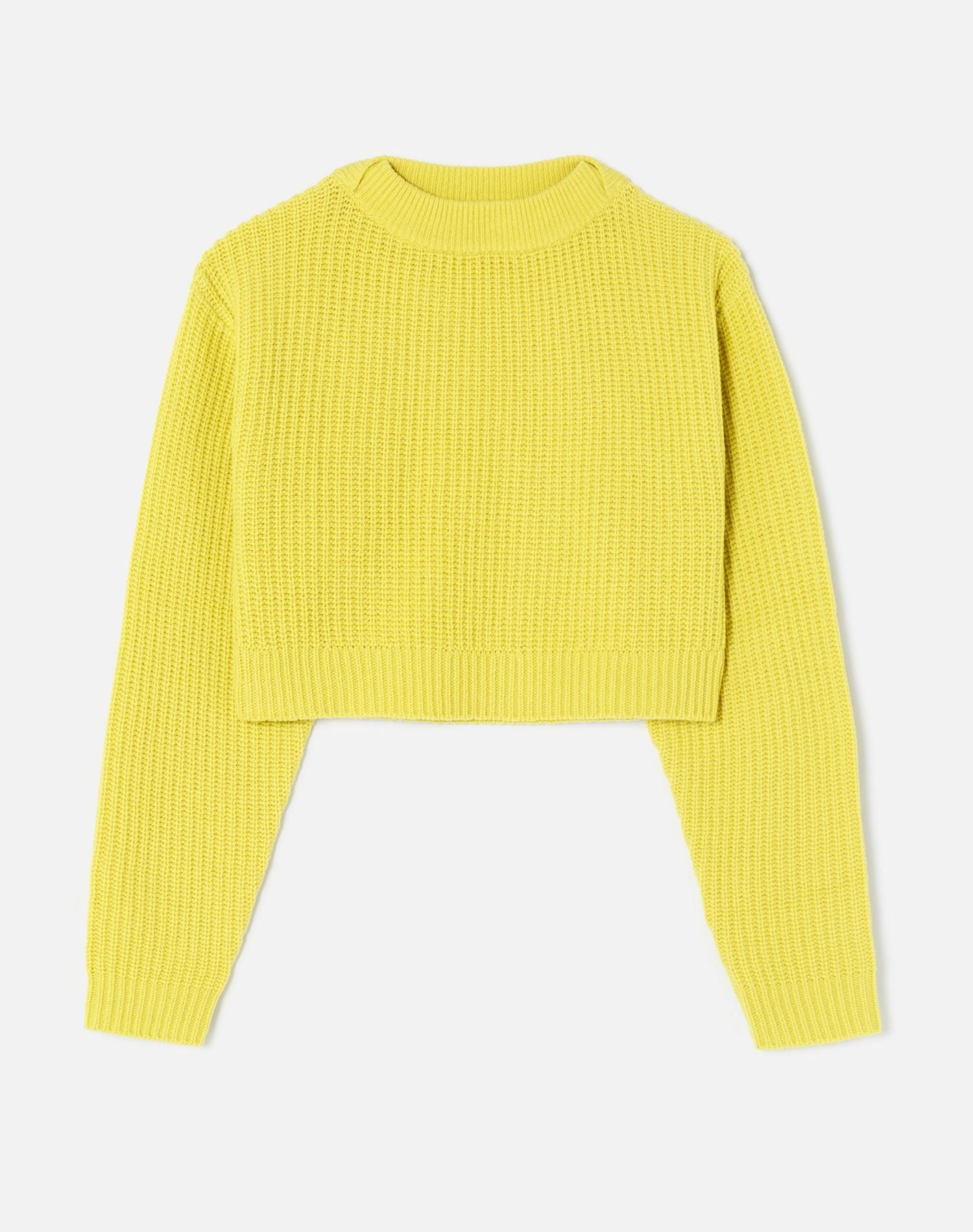 Cropped Boatneck Pullover - Lime sold by Re/Done
