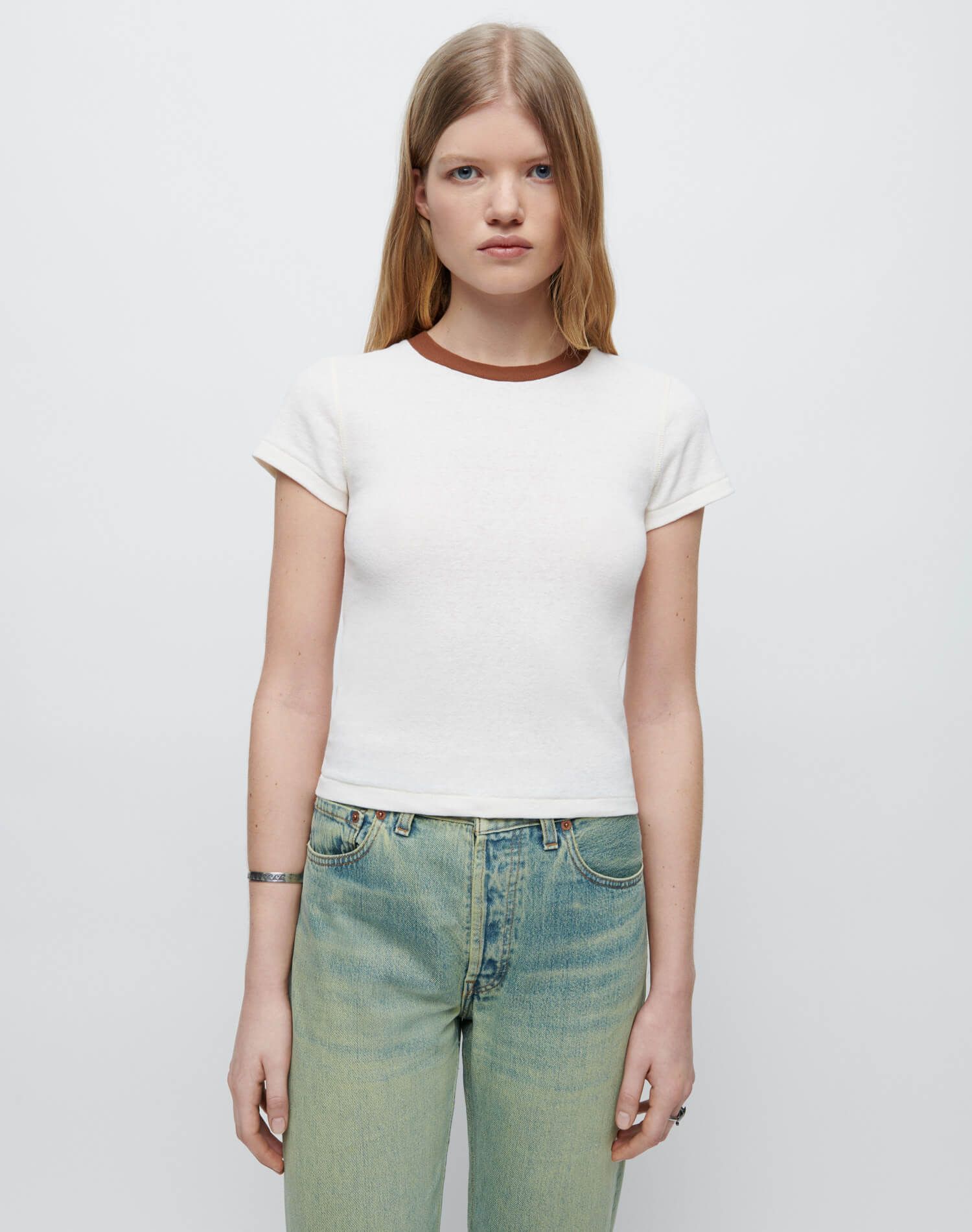 90s Baby Tee - Vintage Ivory with Sienna sold by Re/Done product image thumbnail 3