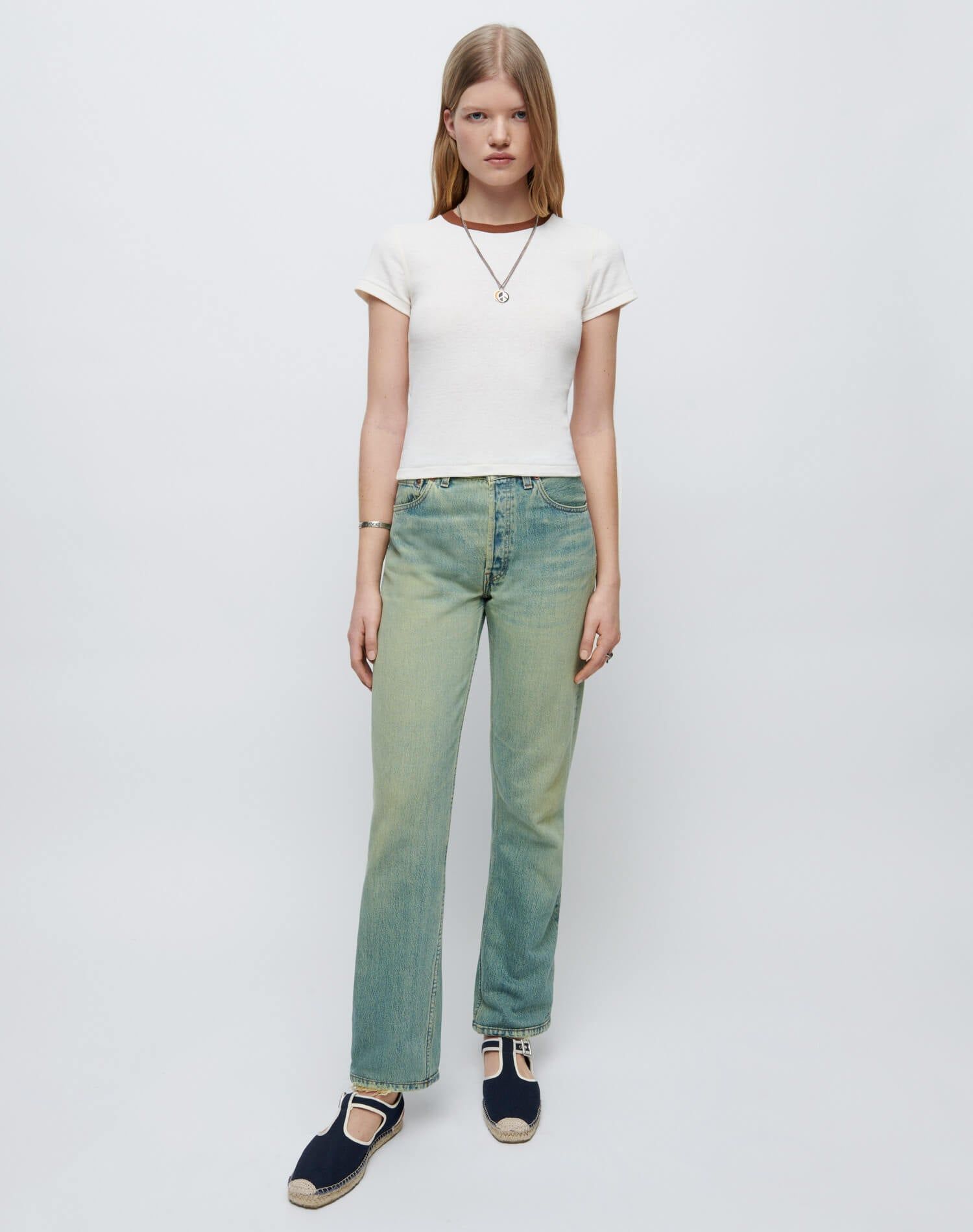 90s Baby Tee - Vintage Ivory with Sienna sold by Re/Done product image thumbnail 4