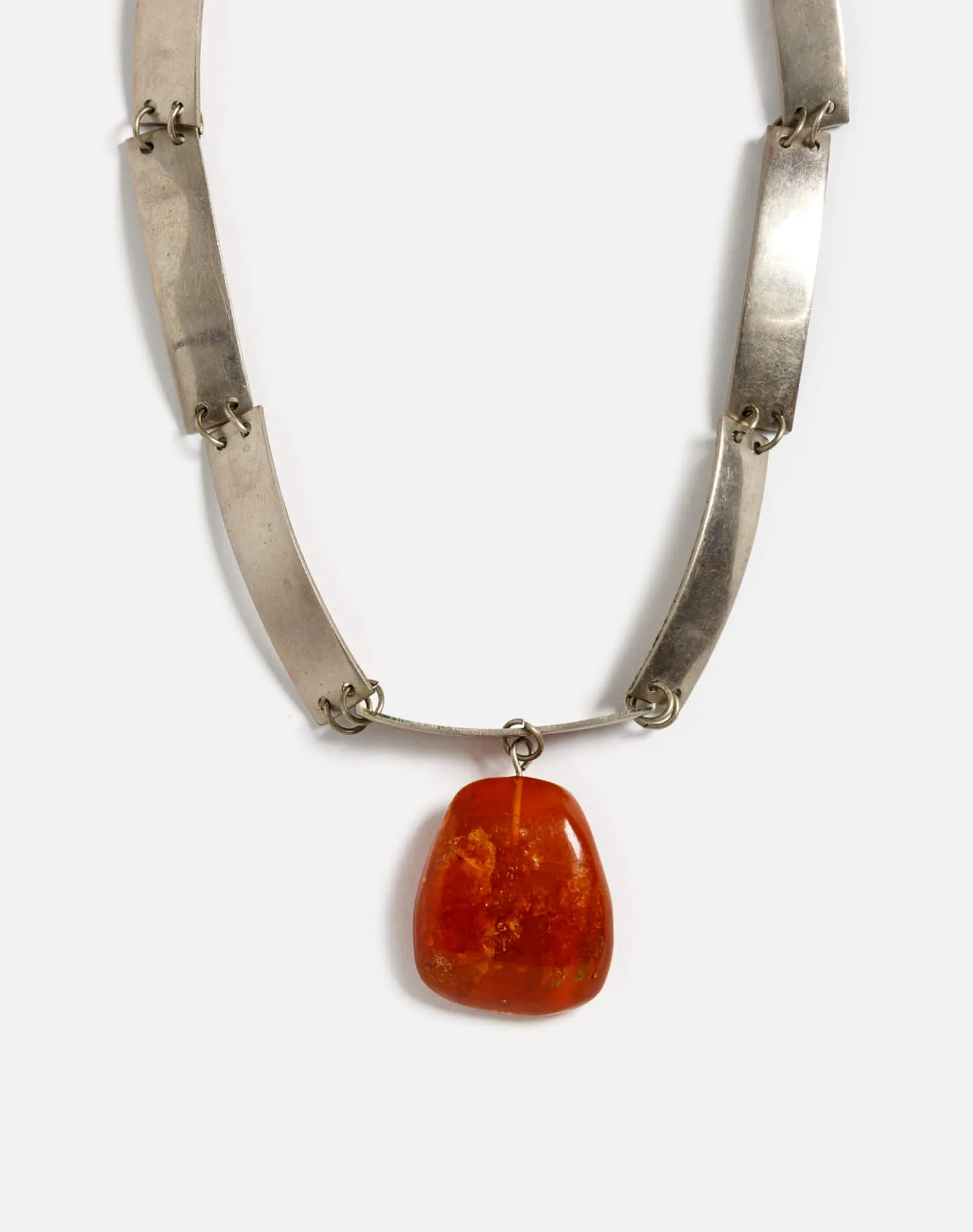 60s Sterling Modernist Stone Necklace - #31 sold by Re/Done
