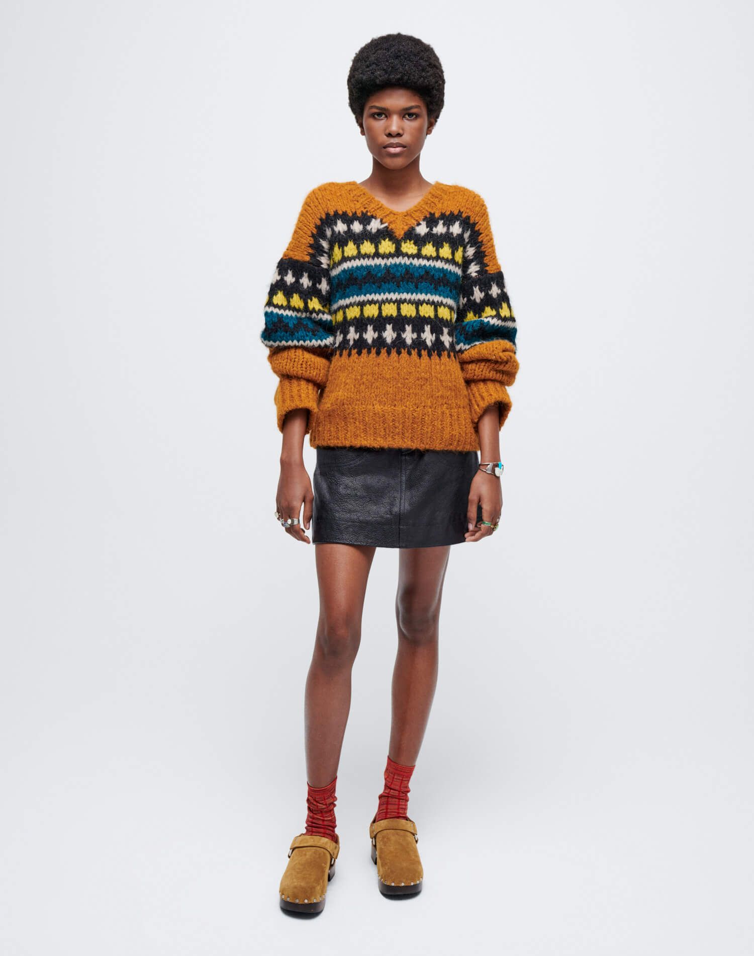 50s V Neck Pullover - Tobacco Multi sold by Re/Done product image thumbnail 4