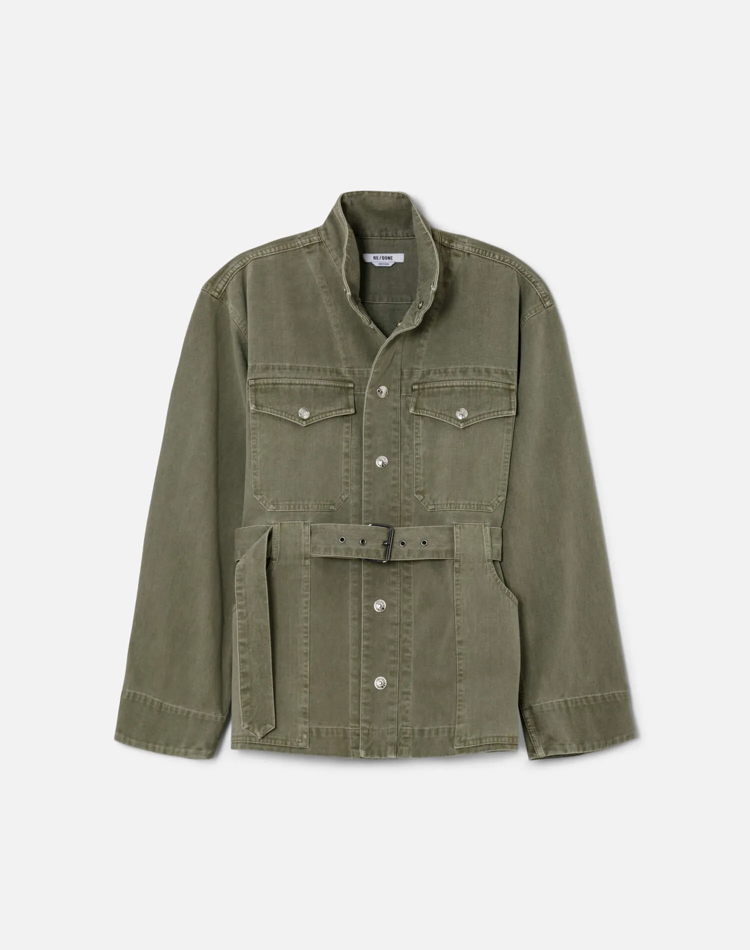 Belted Military Jacket - Washed Military sold by Re/Done