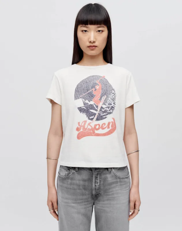 Classic "Aspen Ski" Tee - Vintage White sold by Re/Done