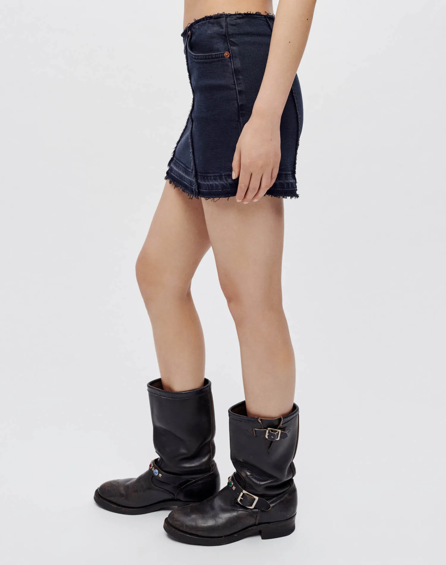 Tube Mini Skirt - Blacken Blue sold by Re/Done product image thumbnail 3