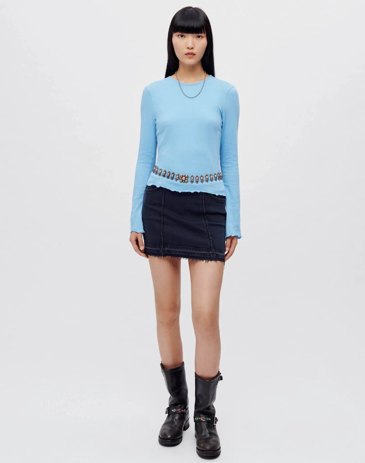 Tube Mini Skirt - Blacken Blue sold by Re/Done product image thumbnail 2