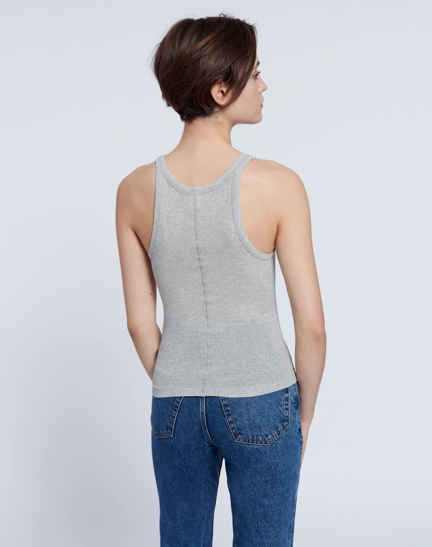 Ribbed Tank - Heather Grey sold by Re/Done product image thumbnail 6
