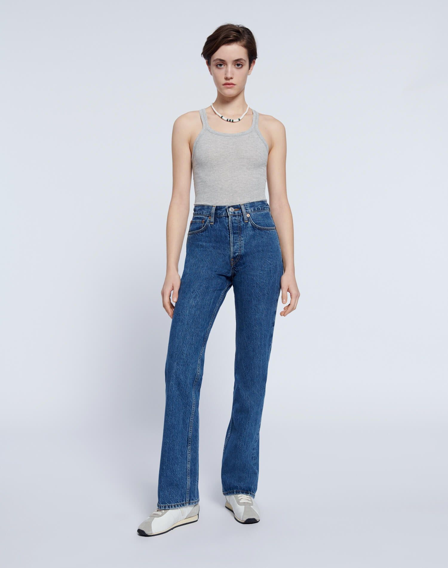 Ribbed Tank - Heather Grey sold by Re/Done product image thumbnail 4