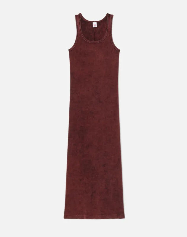 Long Tank Dress - LSD Burgundy sold by Re/Done